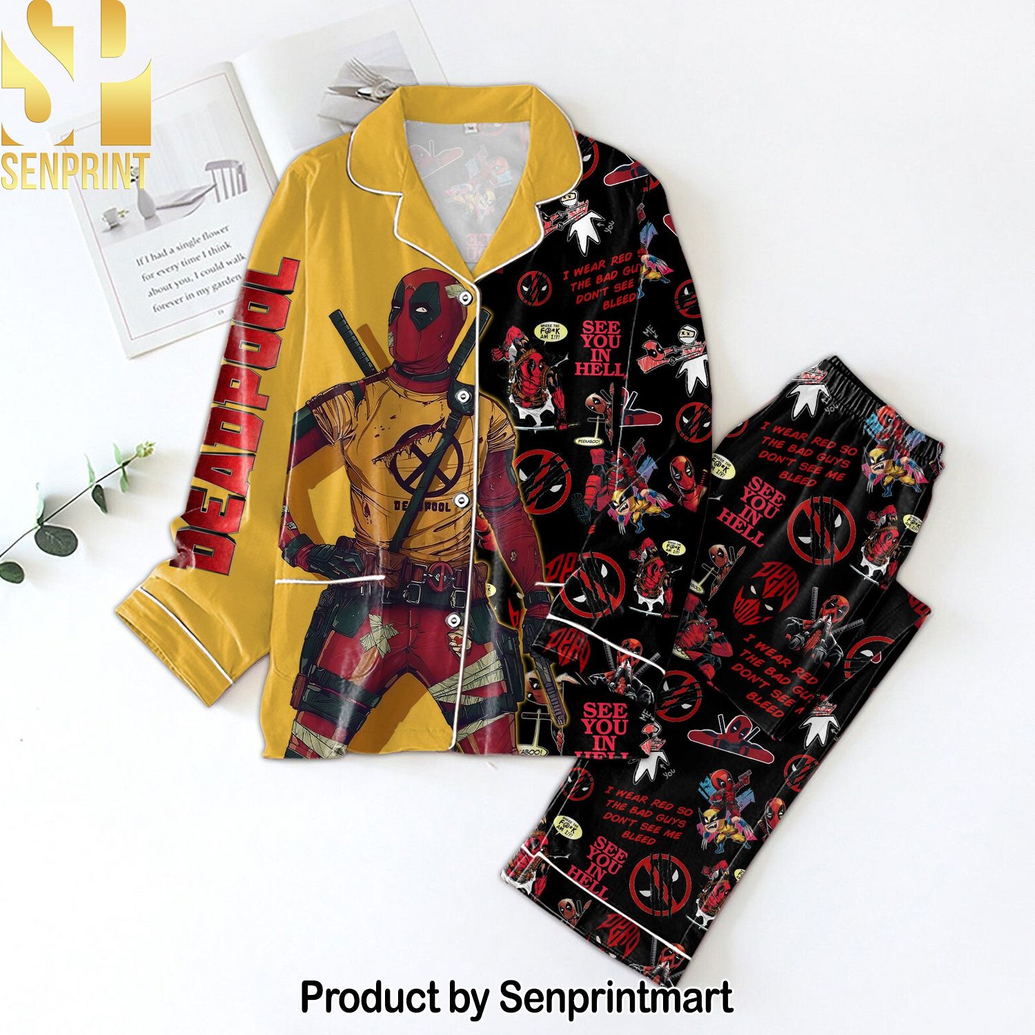 Deadpool Casual Full Printing Pajama Sets