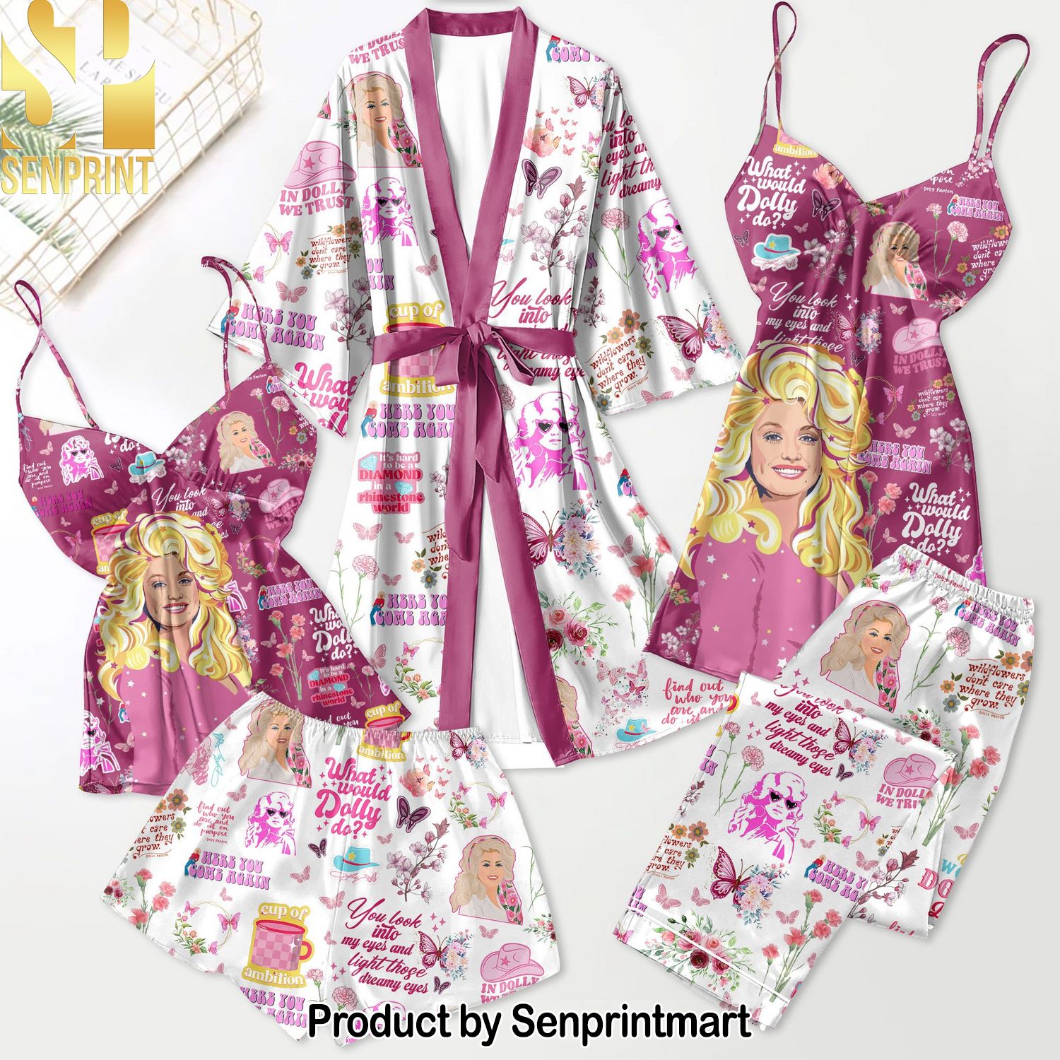 Dolly Parton All Over Print Unisex Pajama Sets