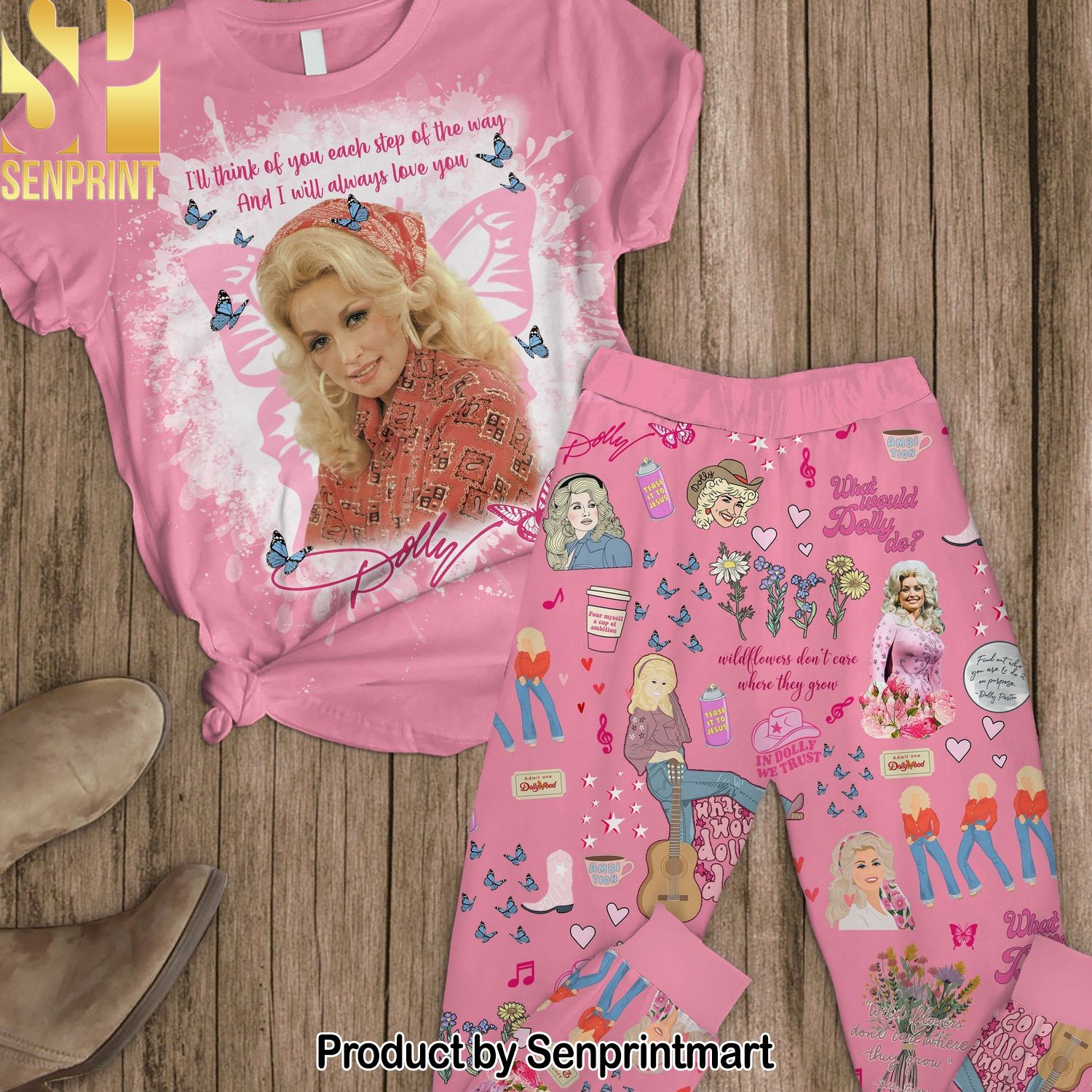 Dolly Parton Gift Ideas All Over Print Pajama Sets