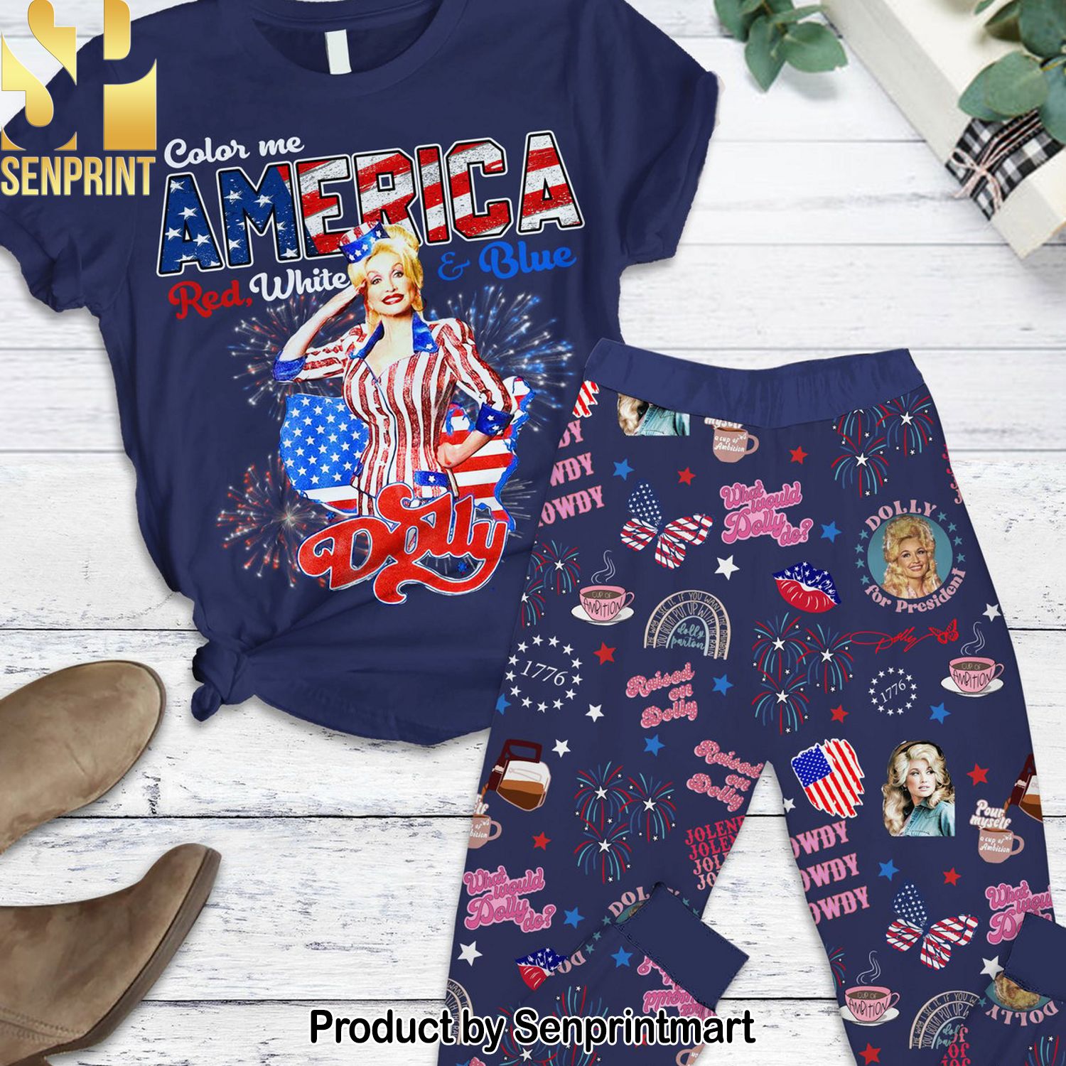 Dolly Parton Gift Ideas Full Printed Pajama Sets