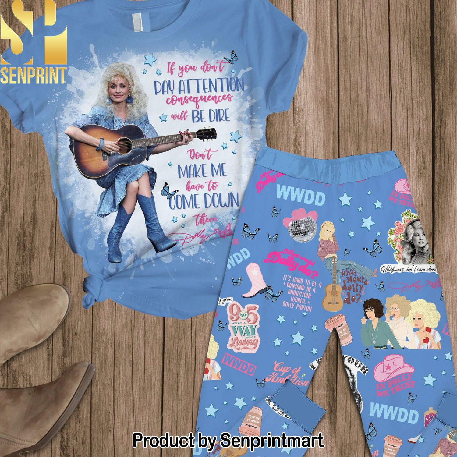 Dolly Parton Unique Full Printing Pajama Sets