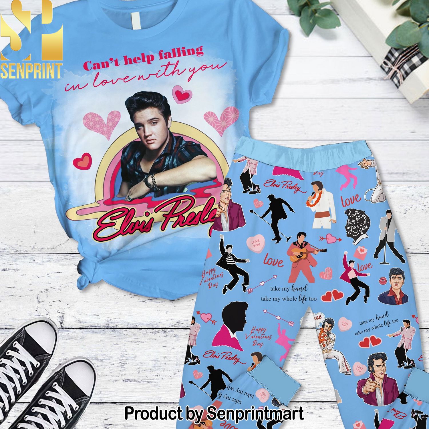 Elvis Presley Unisex All Over Printed Pajama Sets