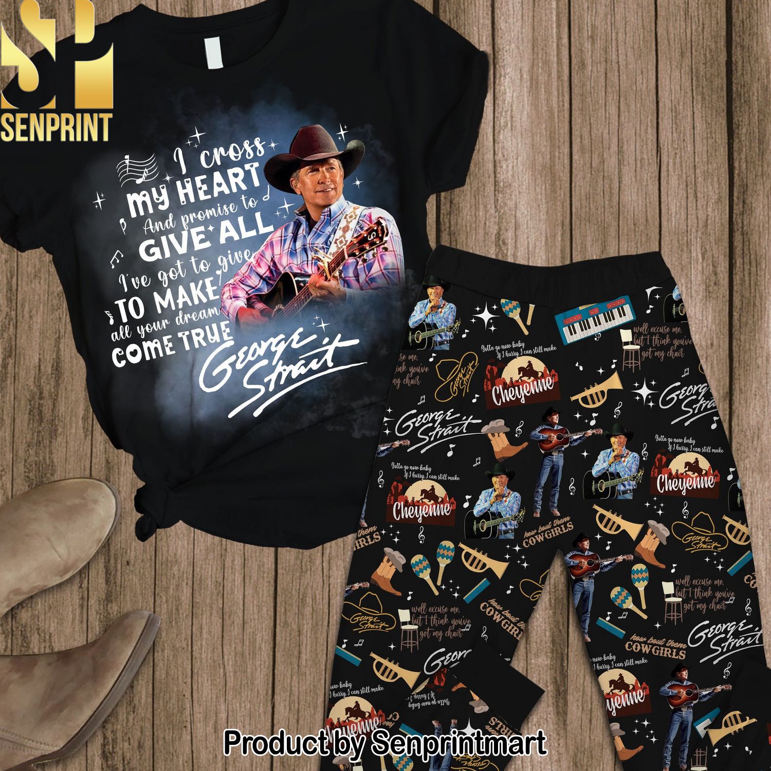 George Strait For Fans Full Printing Pajama Sets