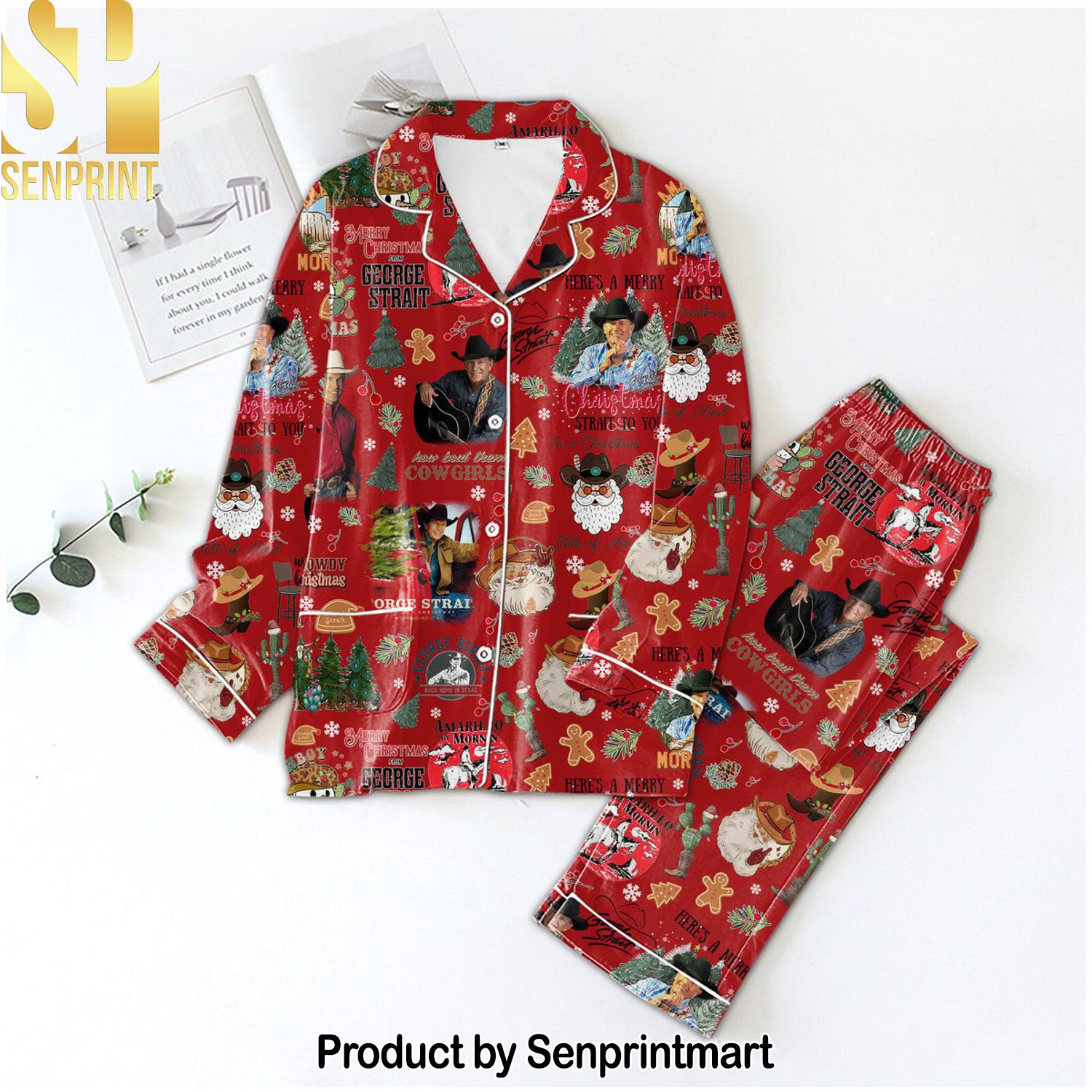 George Strait Full Printed Unisex Pajama Sets