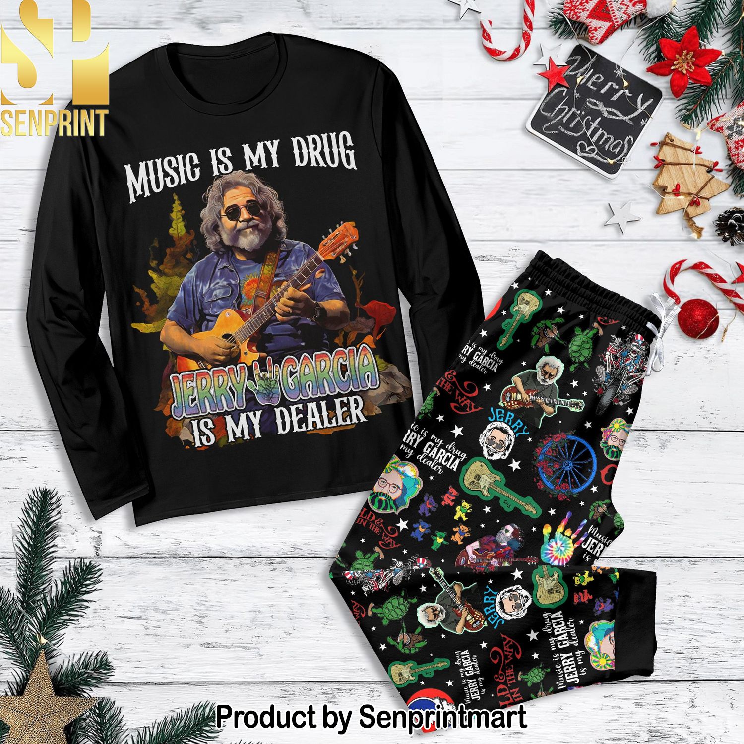 Grateful Dead Rock Band Casual Full Printed Pajama Sets