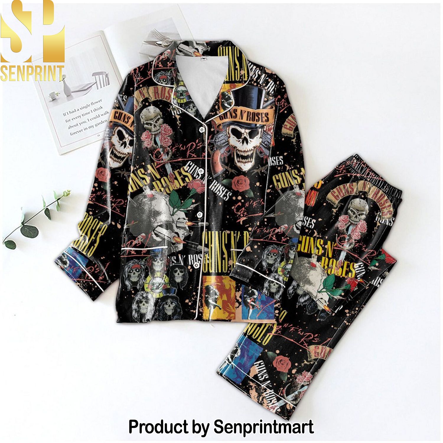 Guns N’ Roses Rock Band Street Style All Over Print Pajama Sets