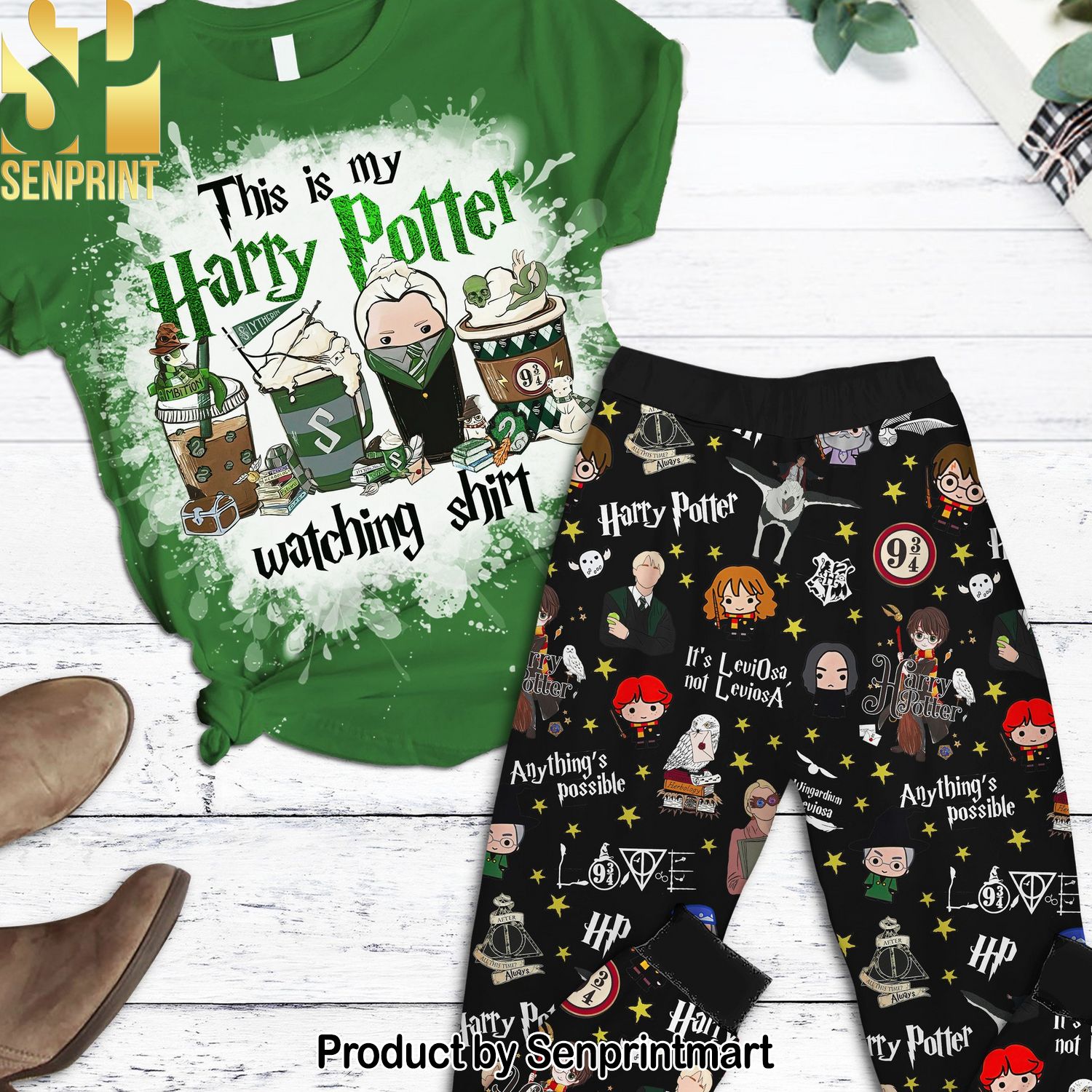 Harry Potter Slytherin 3D All Over Print Pajama Sets