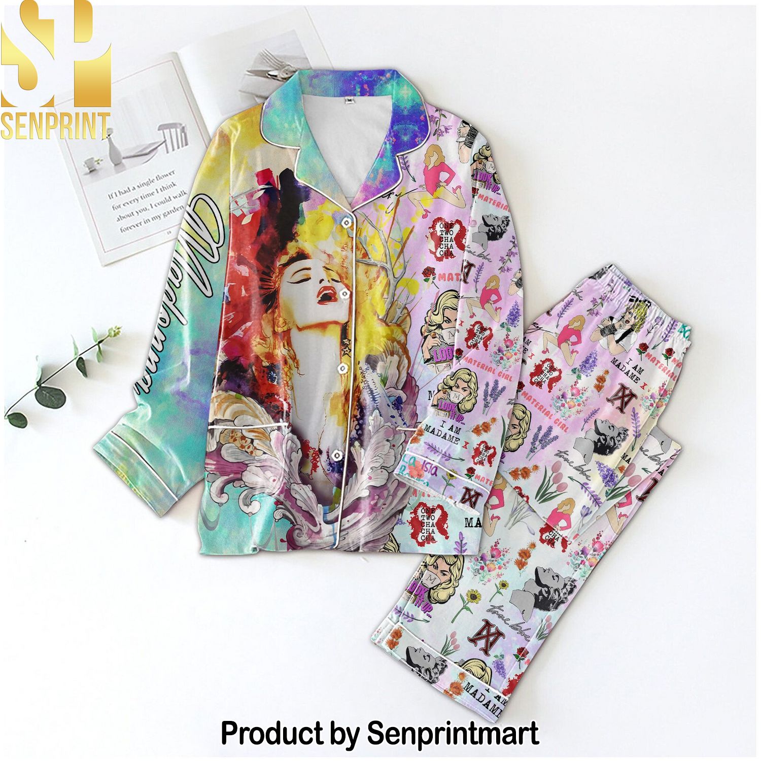 Madonna Singer 3D All Over Printed Pajama Sets