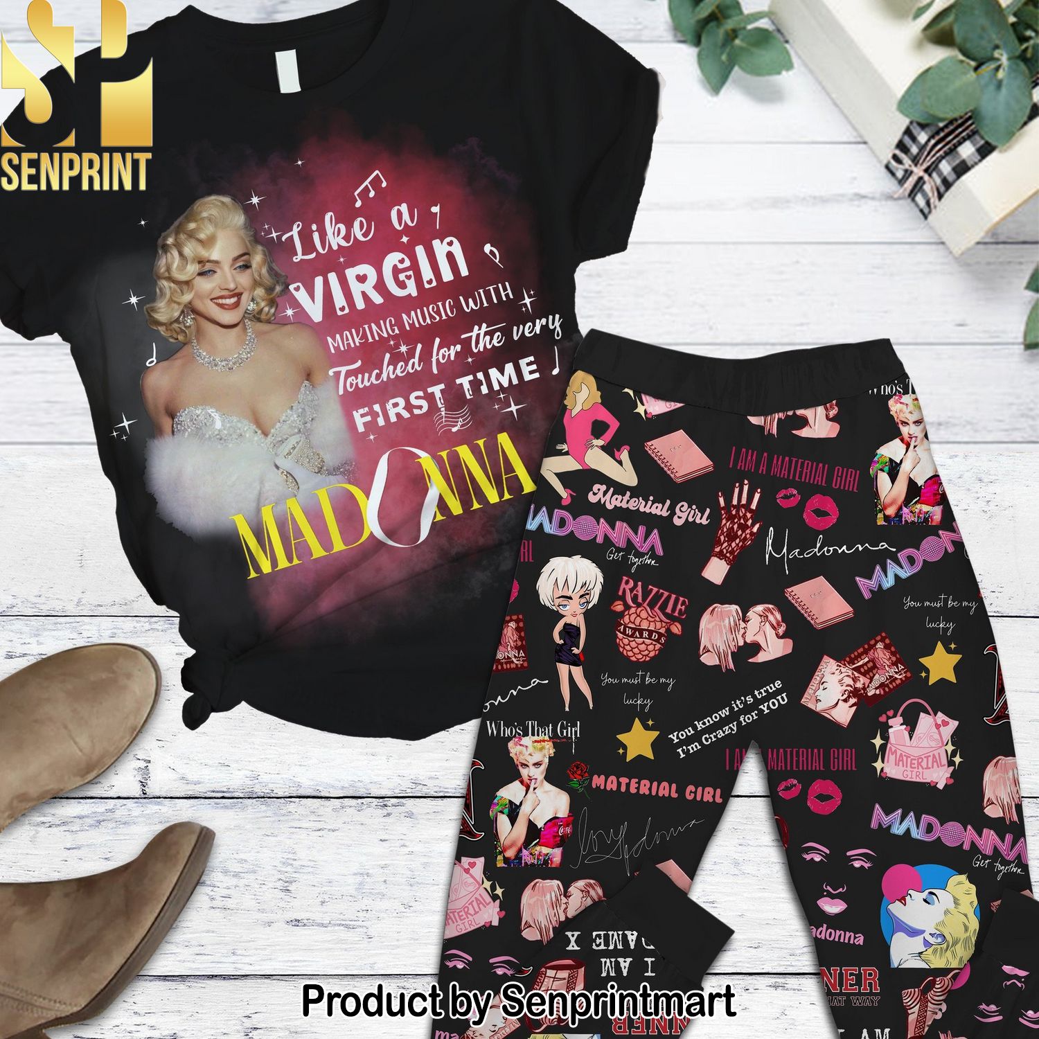 Madonna Singer All Over Print 3D Pajama Sets