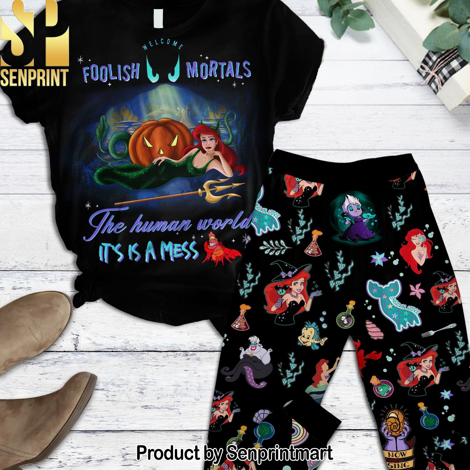 Mermaid Ariel Hot Outfit All Over Print Pajama Sets