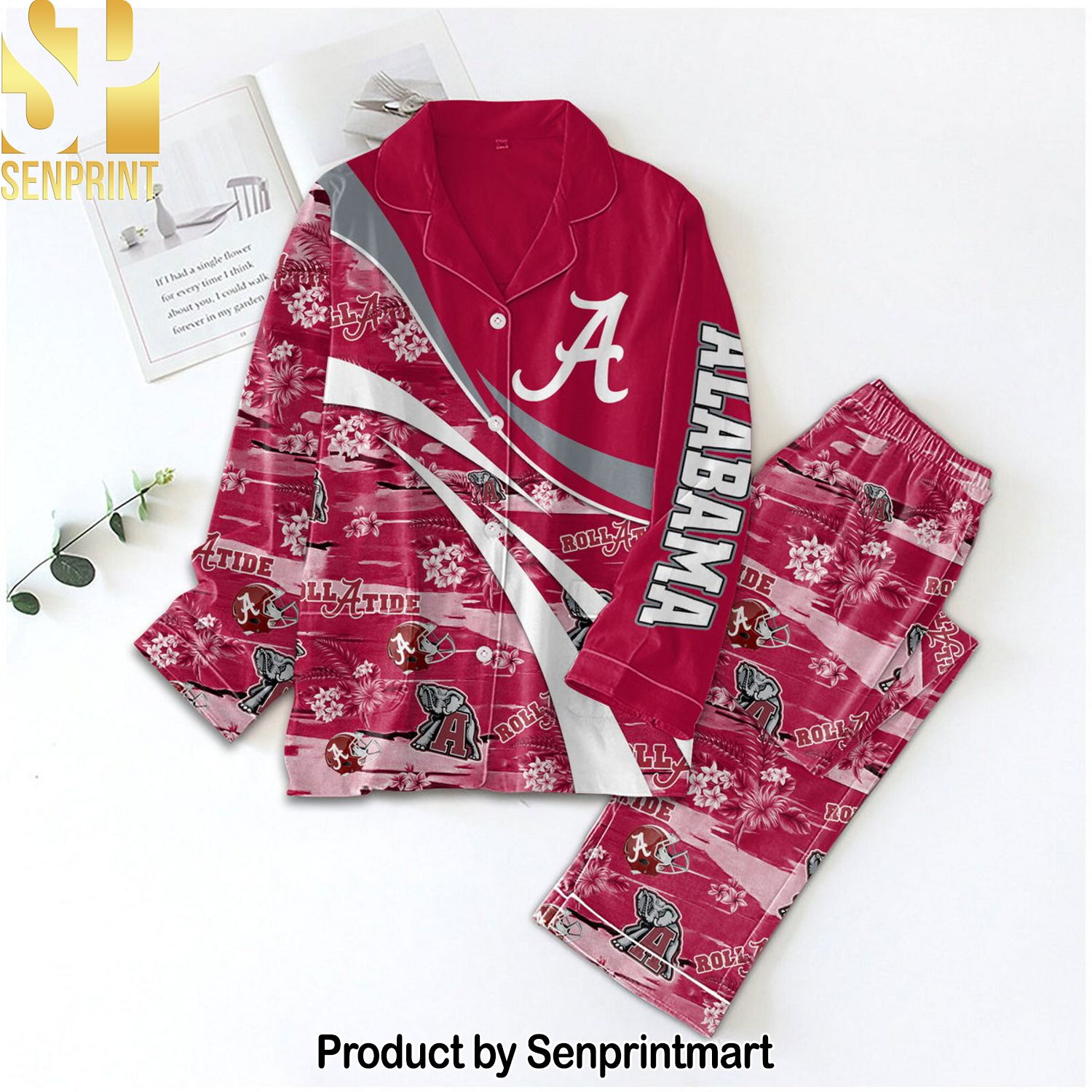 NCAA Alabama Crimson Tide Unisex All Over Print Pajama Sets