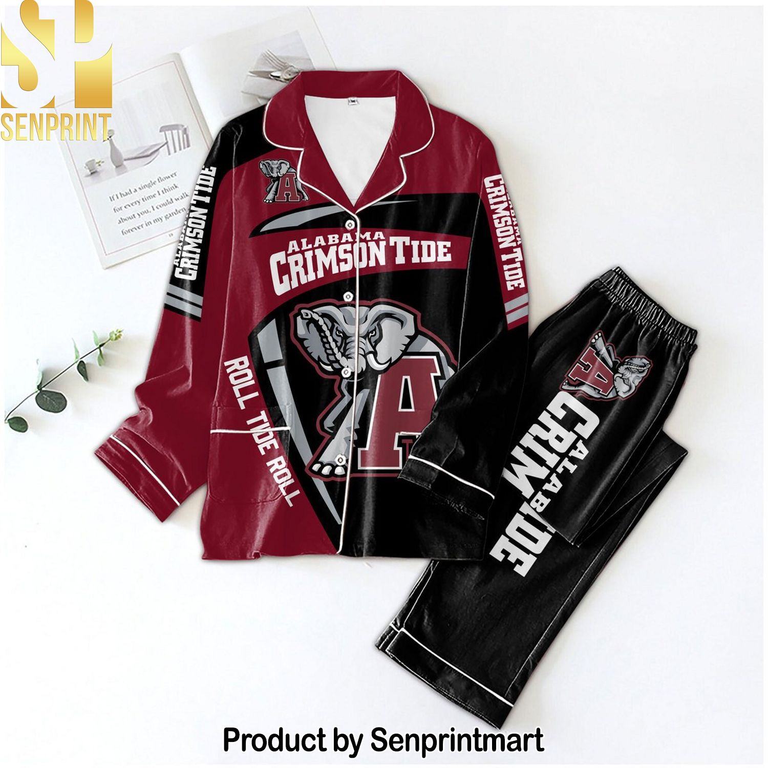 NCAA Alabama Crimson Tide Unisex All Over Printed Pajama Sets