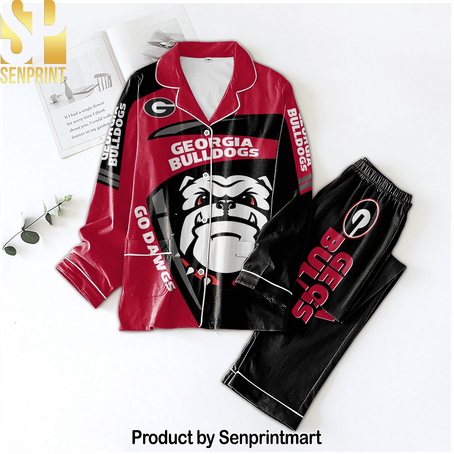 NCAA Georgia Bulldogs Unique Full Print Pajama Sets