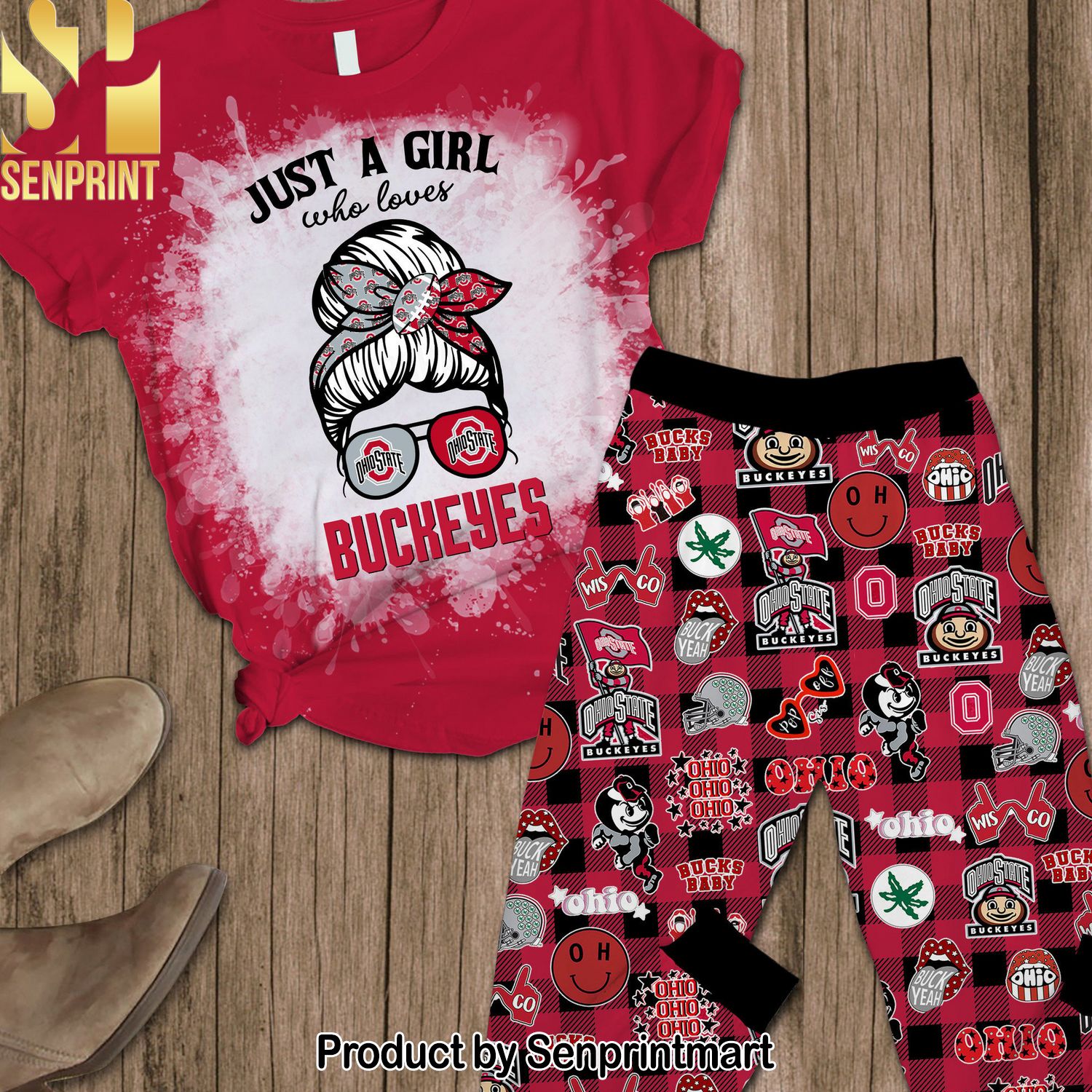 NCAA Ohio State Buckeyes For Fan Full Printing Pajama Sets