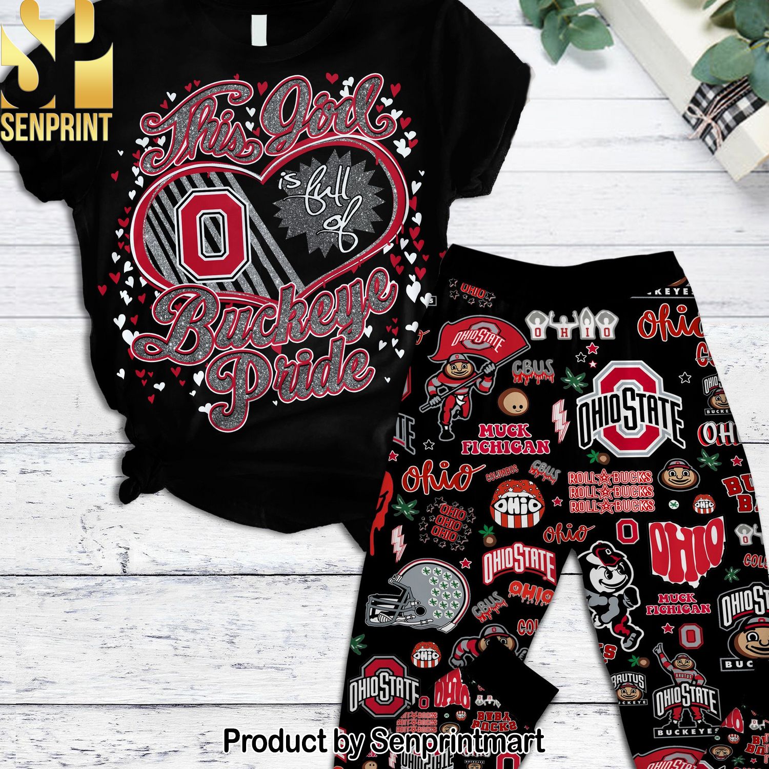 NCAA Ohio State Buckeyes For Fans 3D Pajama Sets