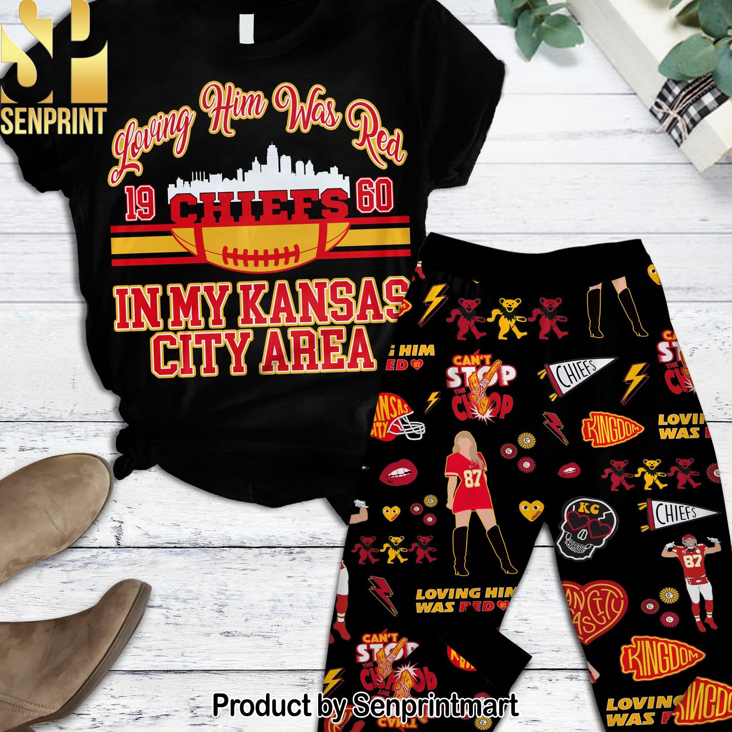 NFL Kansas City Chiefs 3D All Over Print Pajama Sets