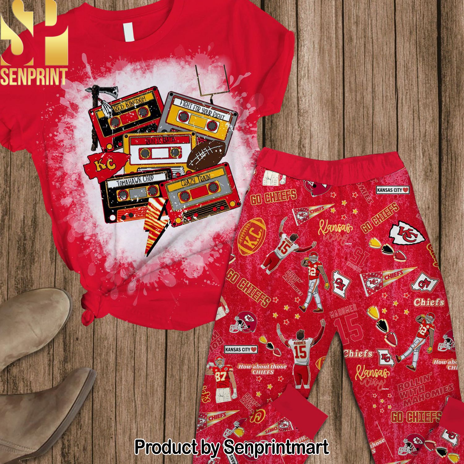 NFL Kansas City Chiefs 3D All Over Printed Pajama Sets