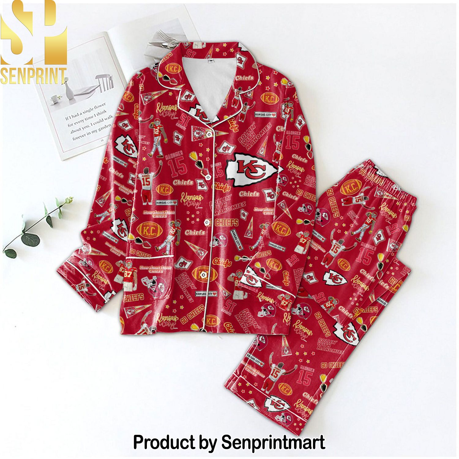 NFL Kansas City Chiefs All Over Print 3D Pajama Sets