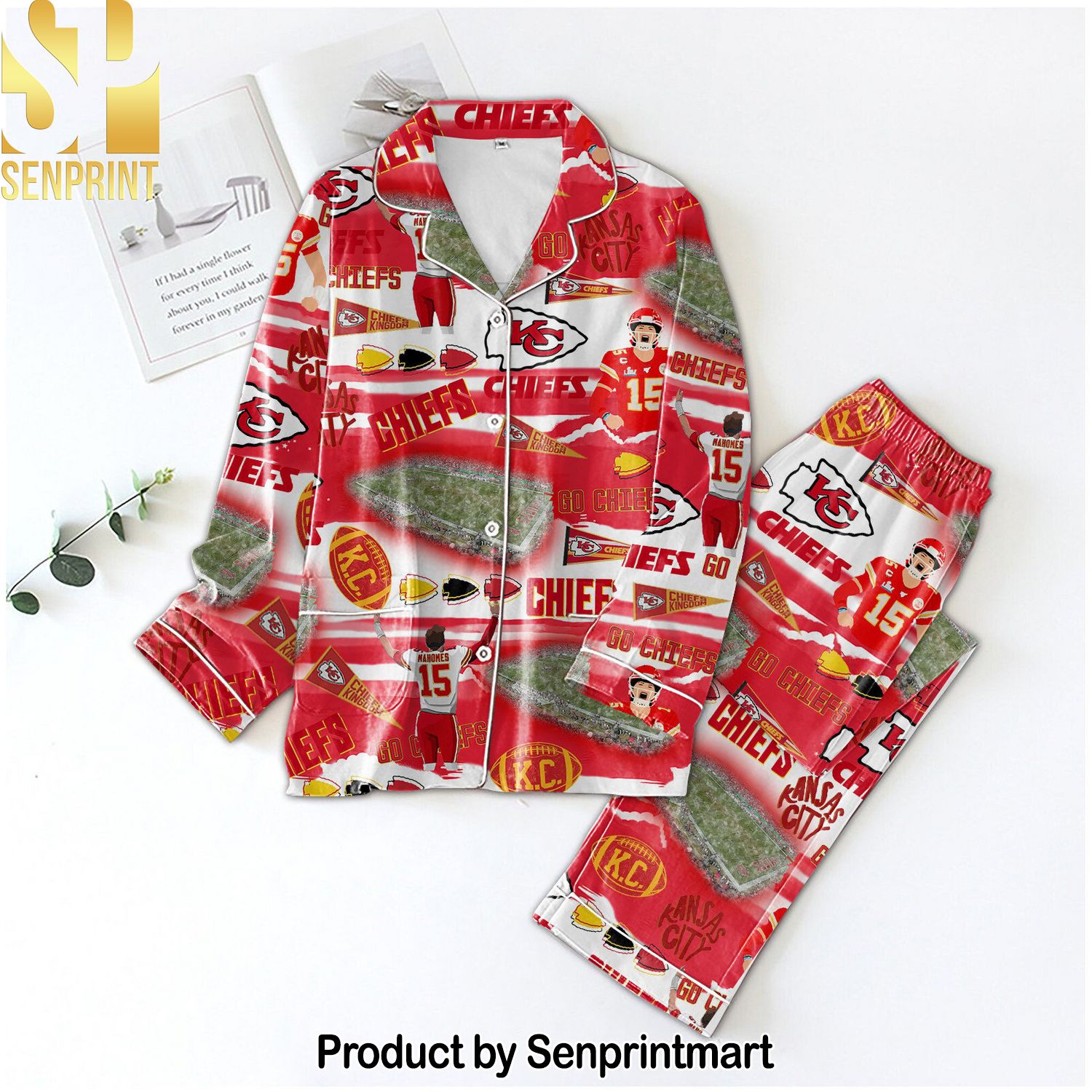 NFL Kansas City Chiefs Full Print 3D Pajama Sets