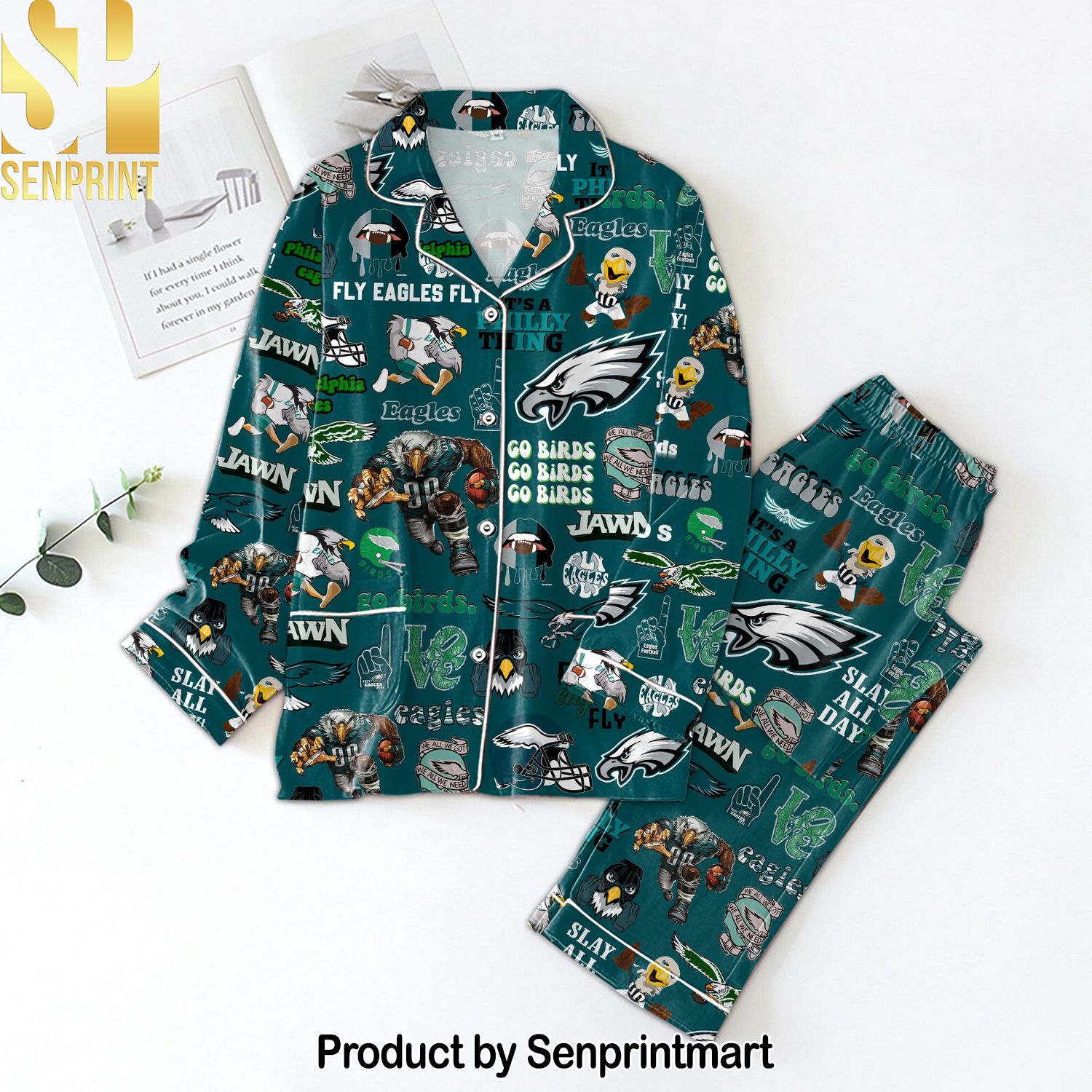 NFL Philadelphia Eagles Pattern All Over Printed Pajama Sets