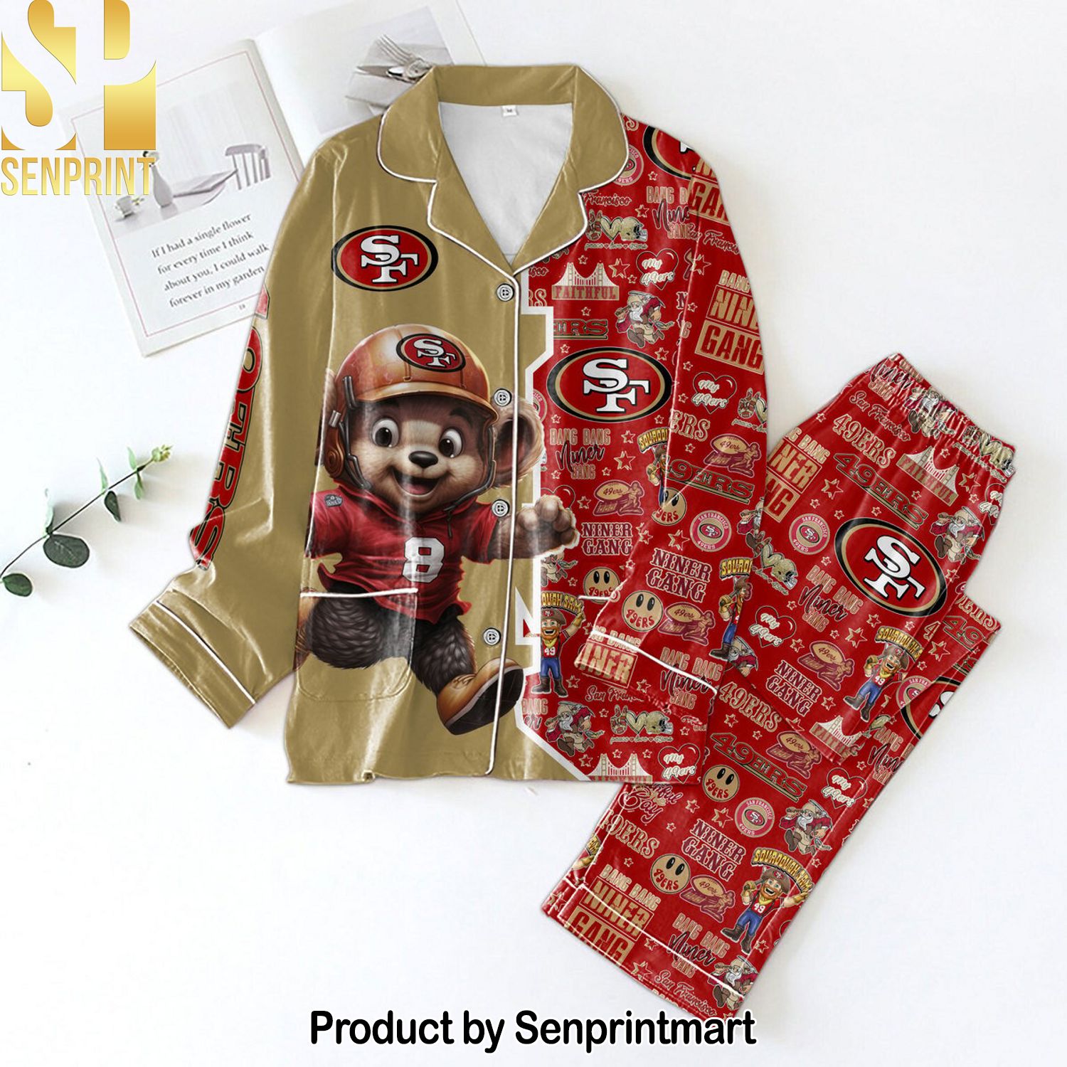 NFL San Francisco 49ers Gift Ideas All Over Printed Pajama Sets