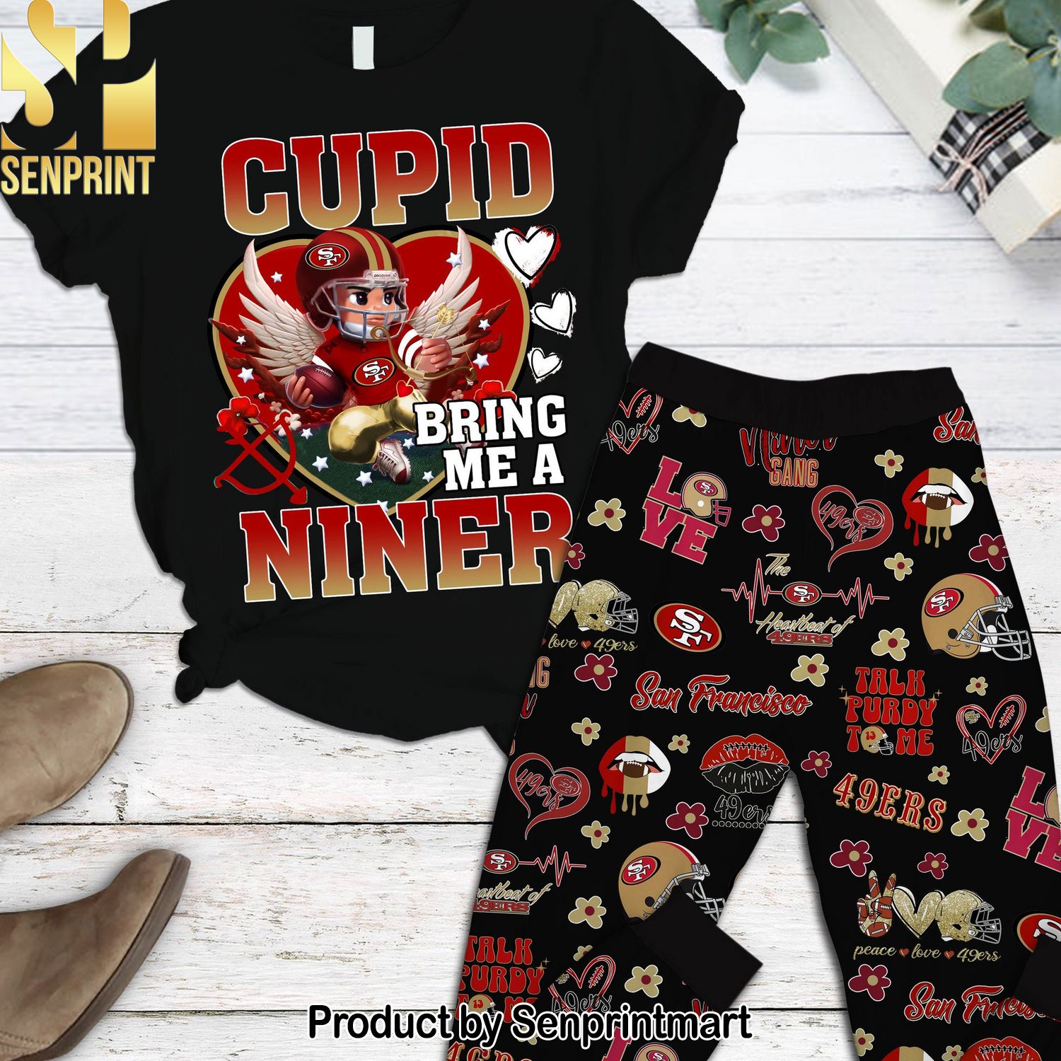 NFL San Francisco 49ers Gift Ideas Full Printed Pajama Sets