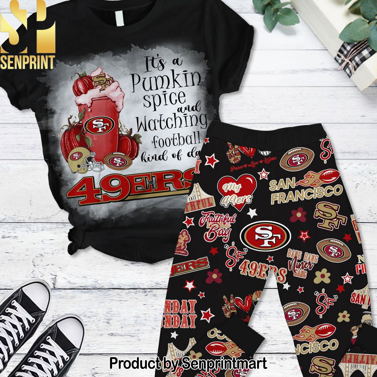 NFL San Francisco 49ers Unique All Over Print Pajama Sets