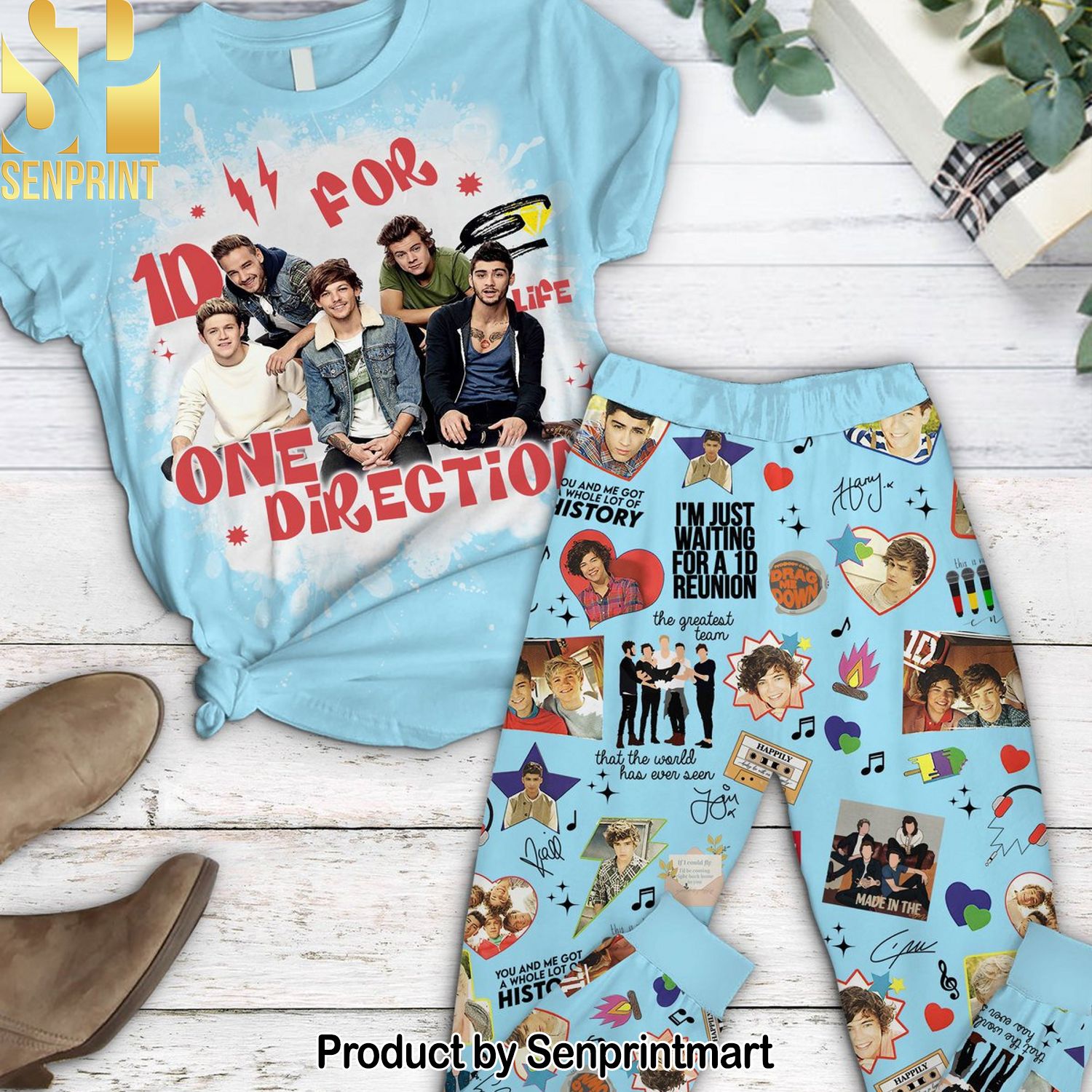 One Direction All Over Print Classic Pajama Sets