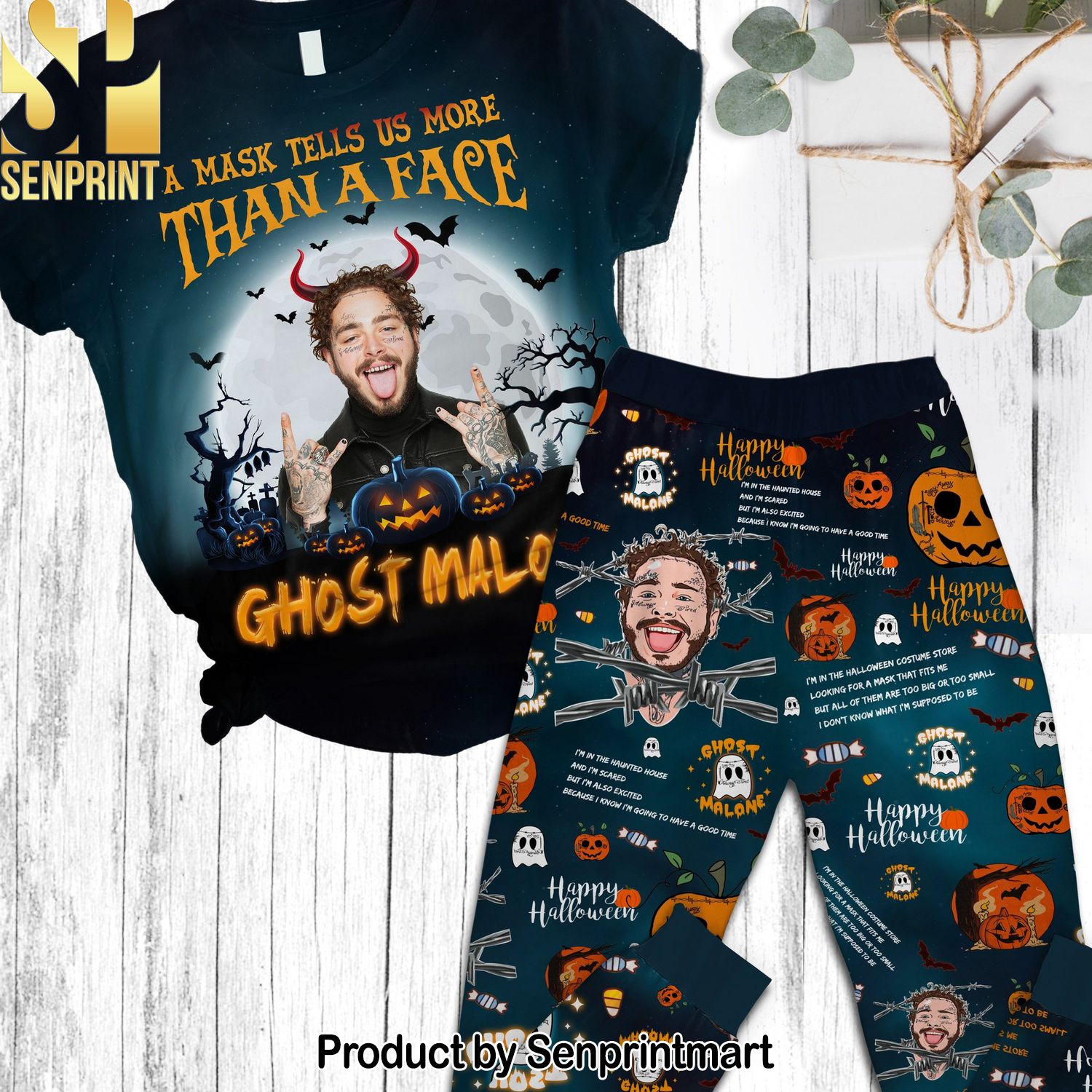 Post Malone For Fan Full Printed Pajama Sets