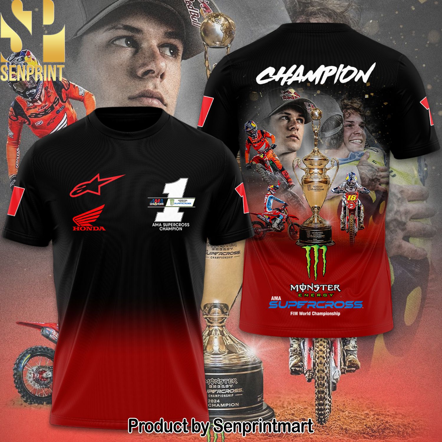 AMA Supercross Championship x Jett Lawrence Full Printing Shirt – SEN0061