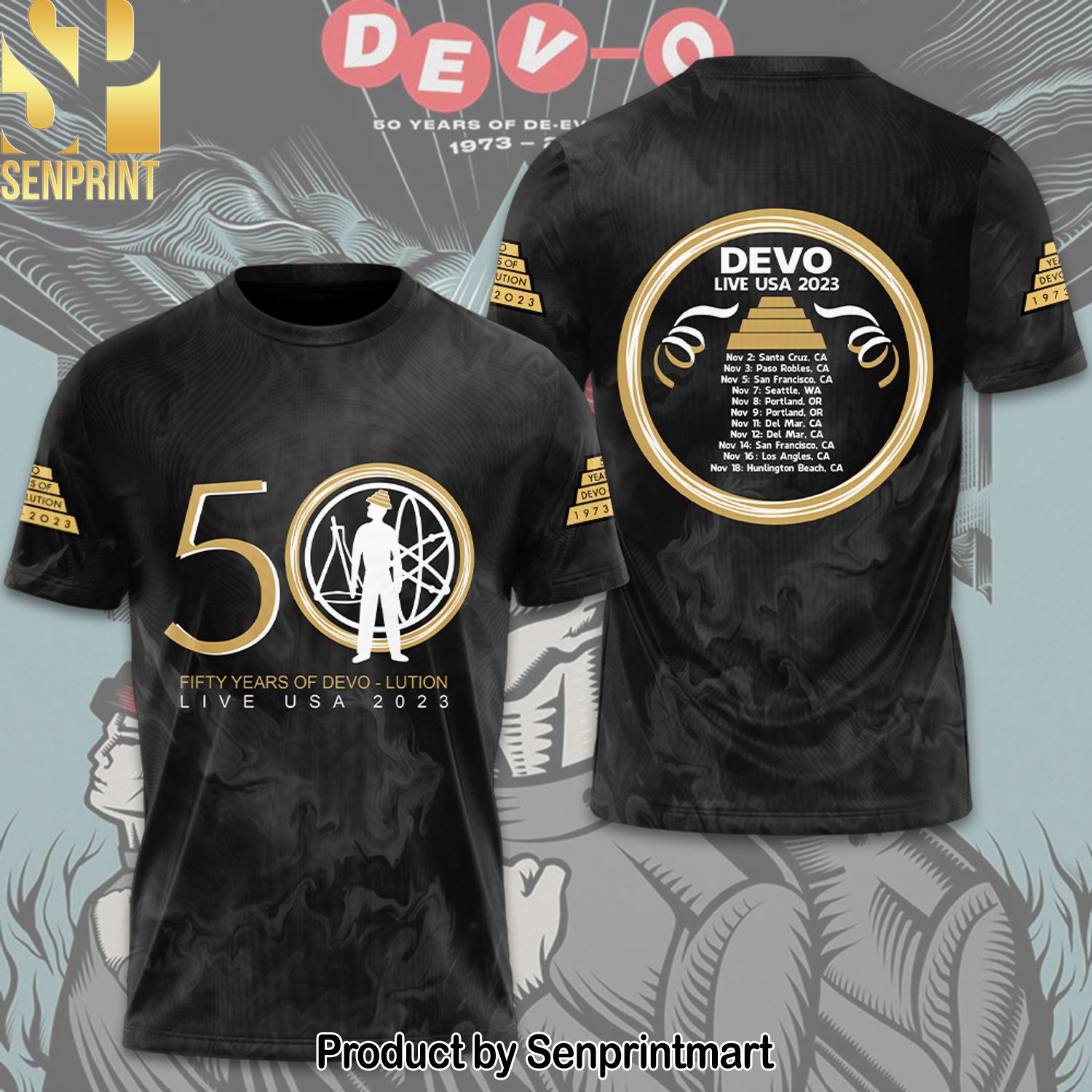 Devo Band Full Printing Shirt – SEN0153