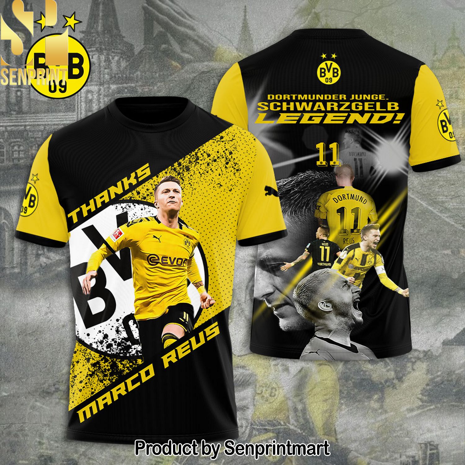 Marco Reus x Borussia Dortmund Full Printing Shirt – SEN0208