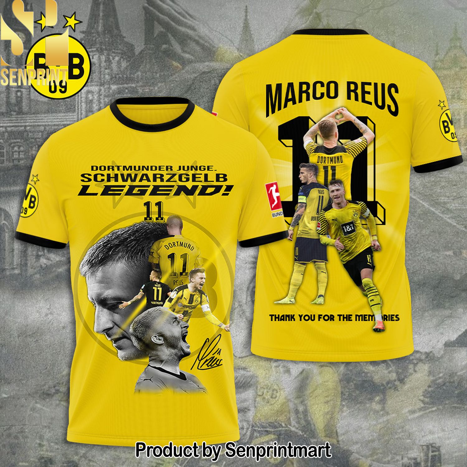 Marco Reus x Borussia Dortmund Full Printing Shirt – SEN0212
