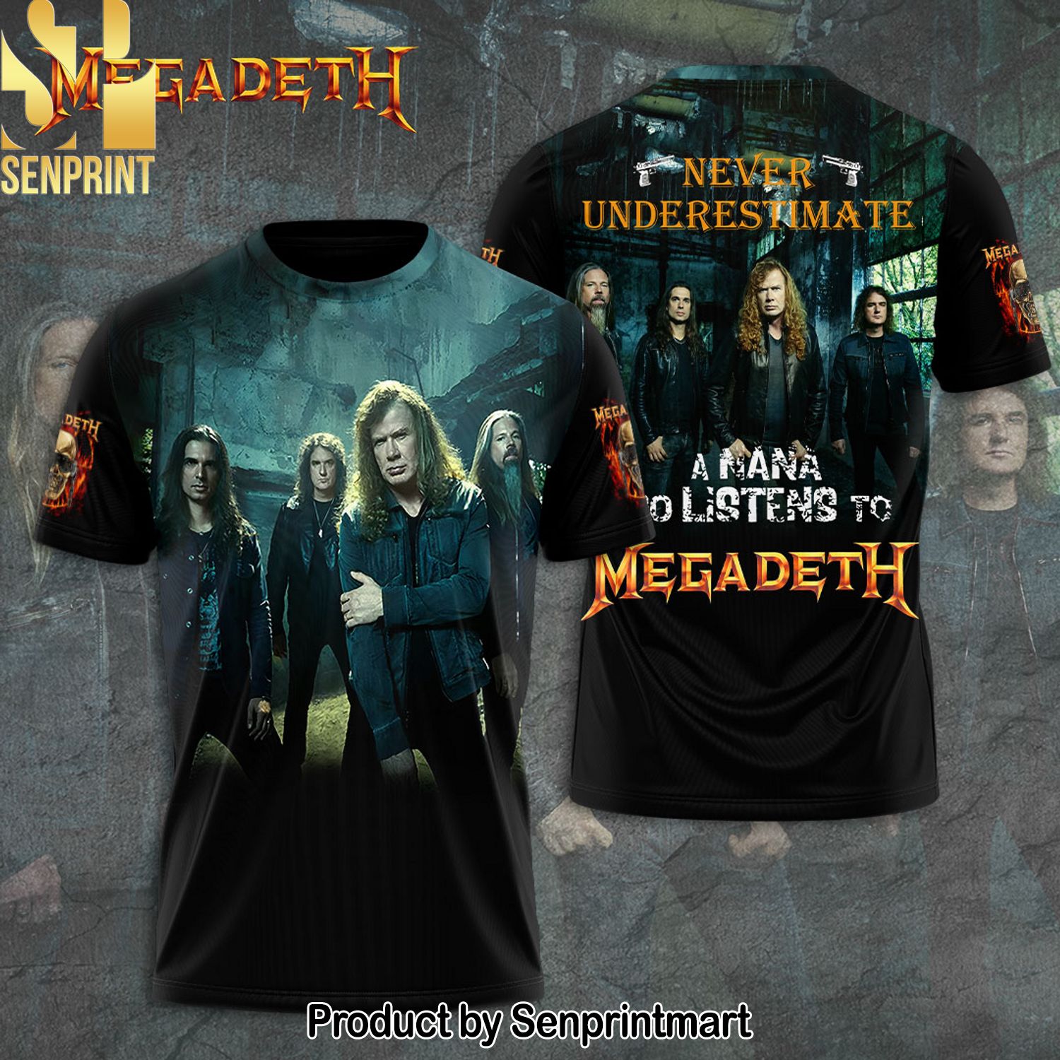 Megadeth Band Full Printing Shirt – SEN0219