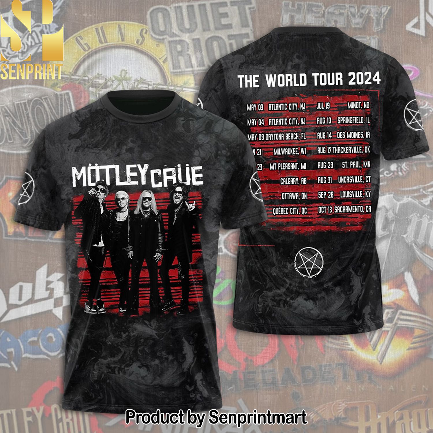 Motley Crue Rock Band Full Printing Shirt – SEN0161