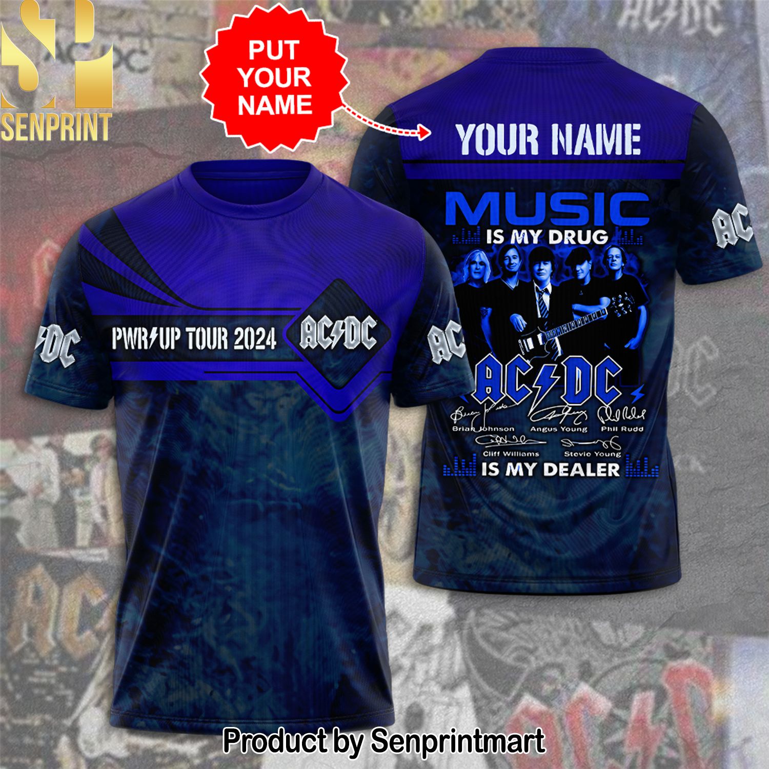 Personalized AC DC Full Printing Shirt – SEN0055
