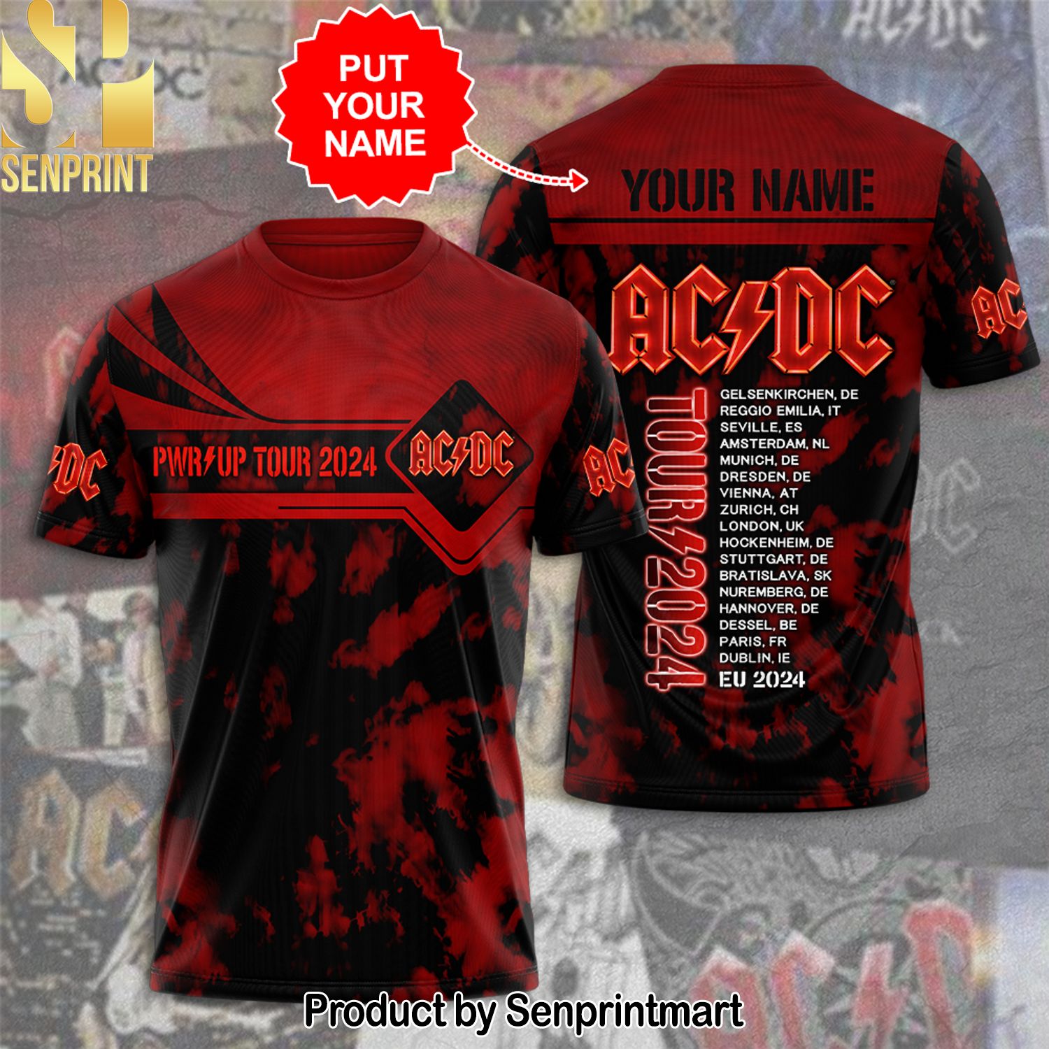 Personalized AC DC Full Printing Shirt – SEN0058