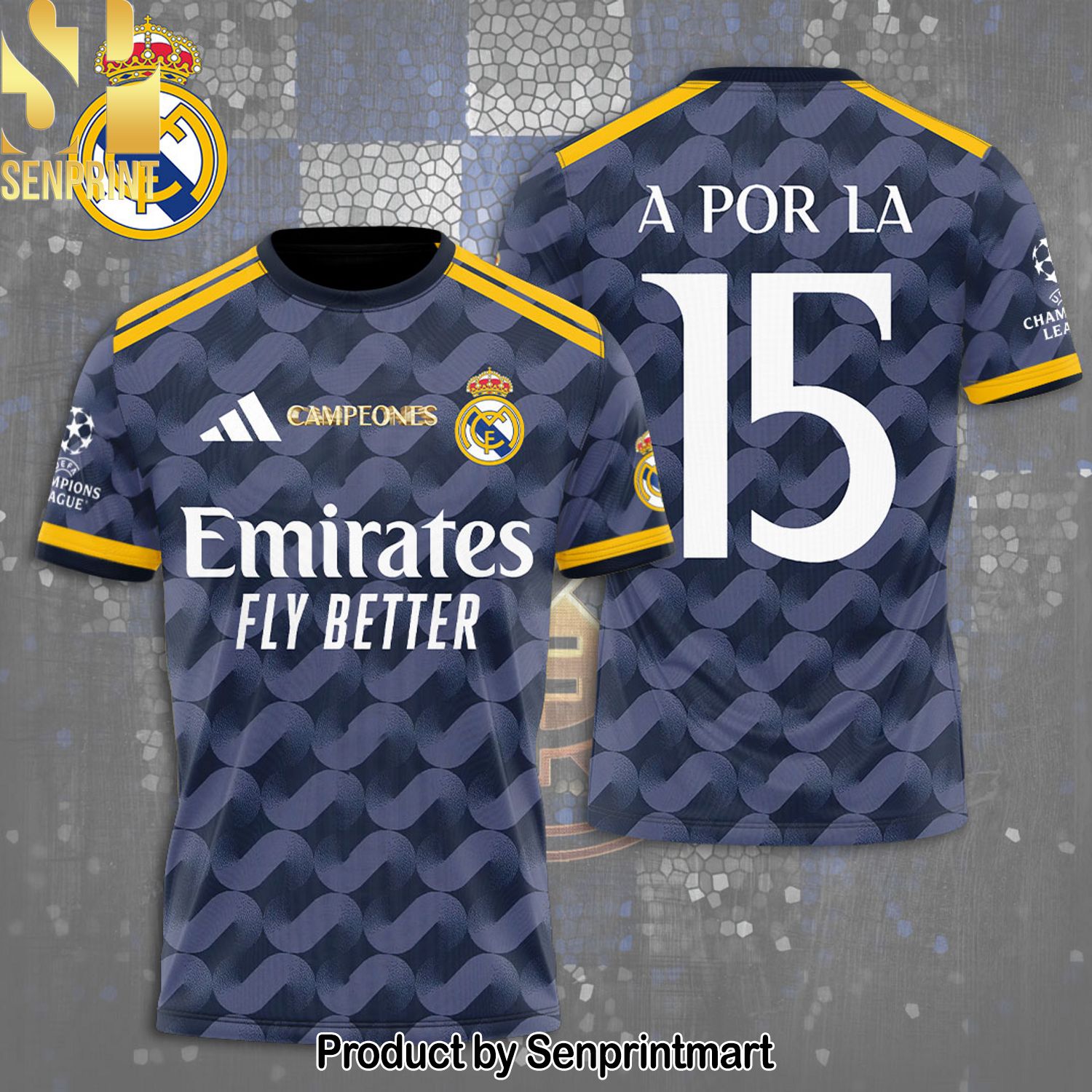 Real Madrid CF Full Printing Shirt – SEN0142