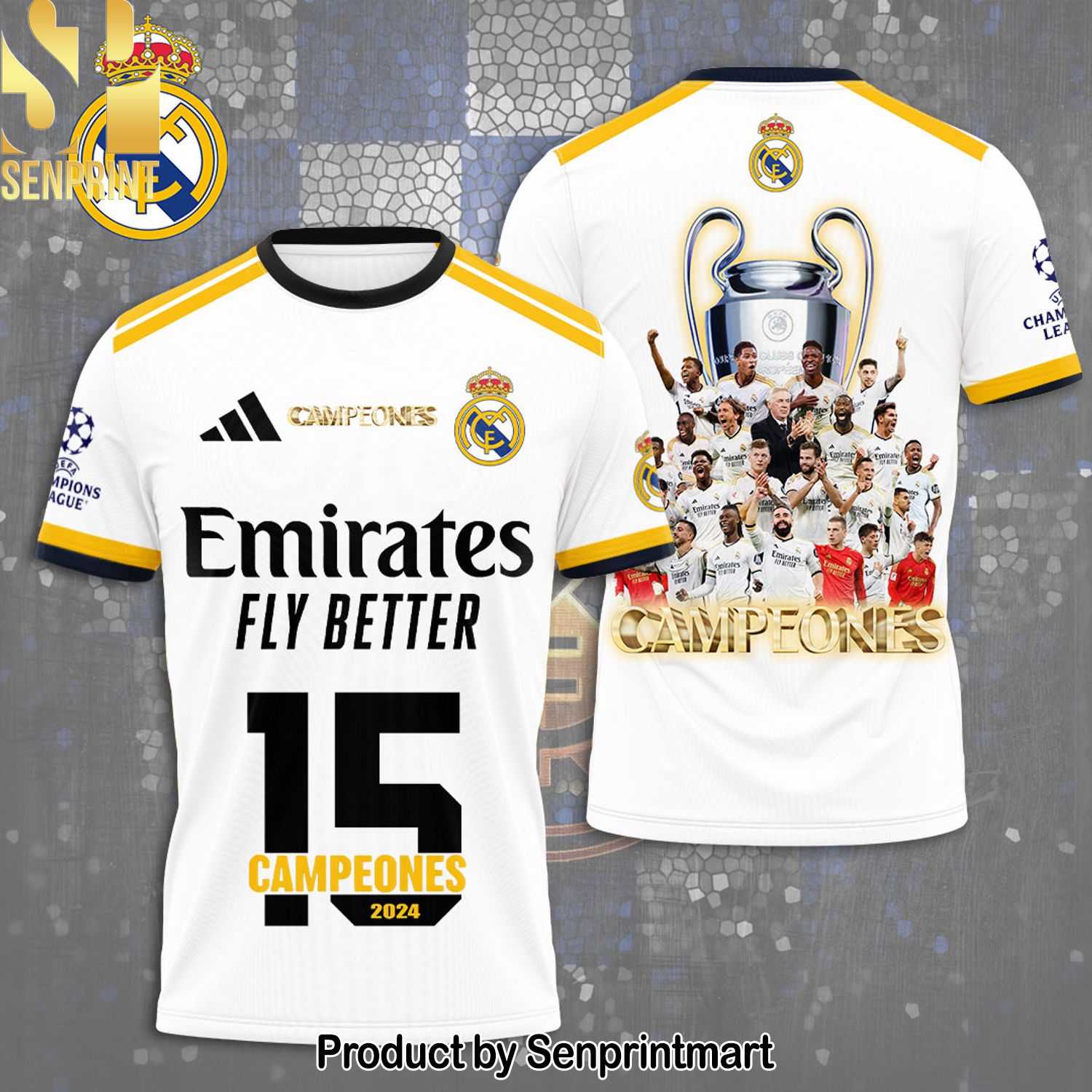 Real Madrid CF Full Printing Shirt – SEN0143
