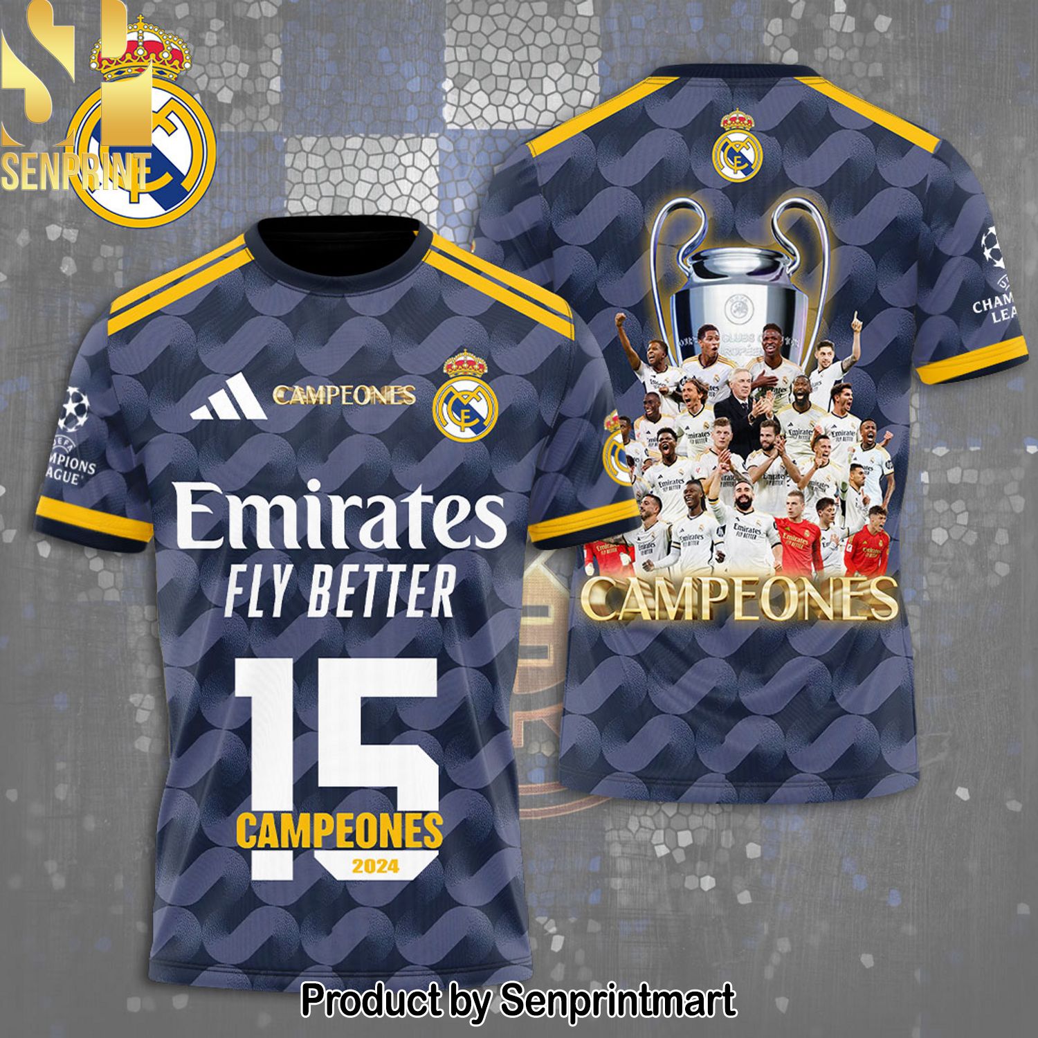 Real Madrid CF Full Printing Shirt – SEN0146