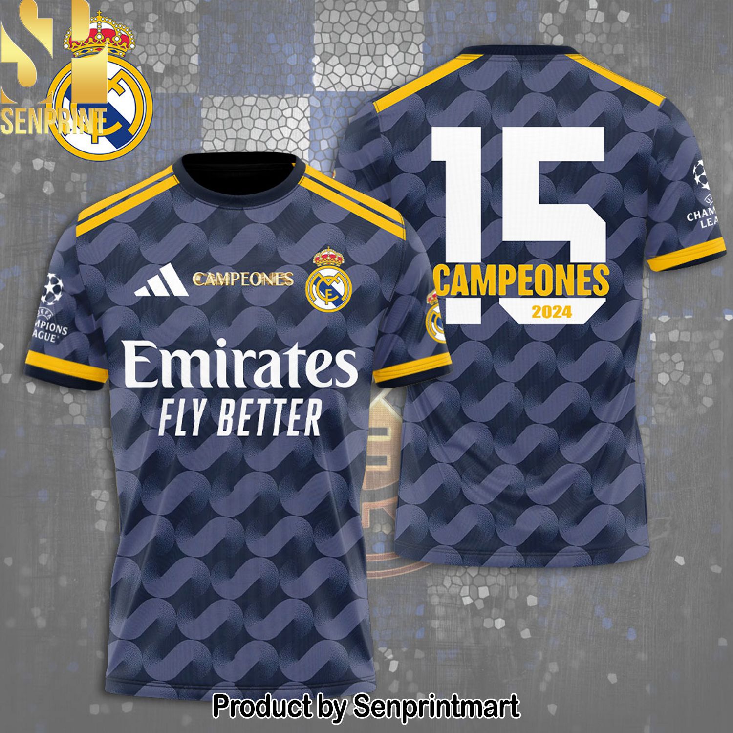 Real Madrid CF Full Printing Shirt – SEN0152