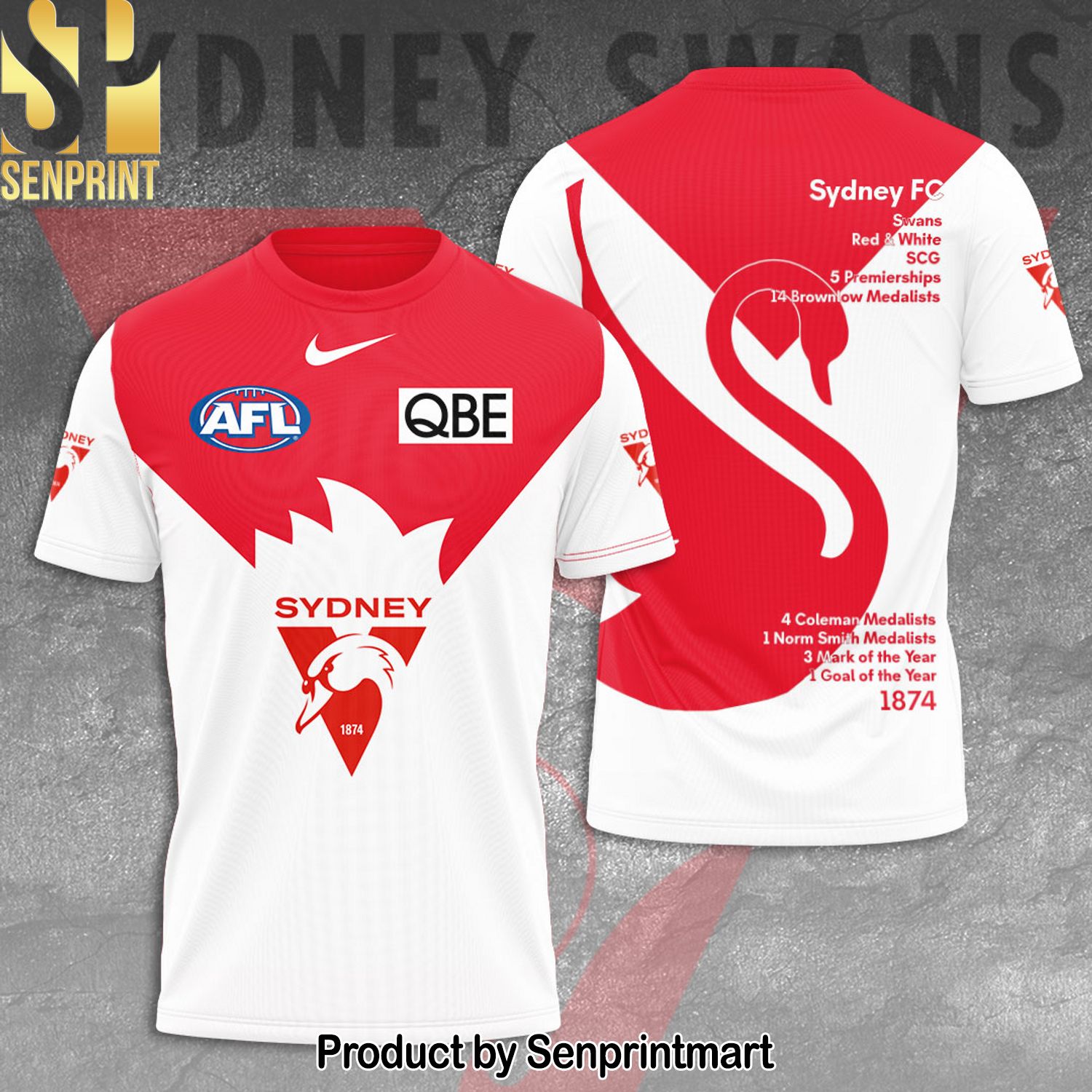 Sydney Swans Full Printing Shirt – SEN0188