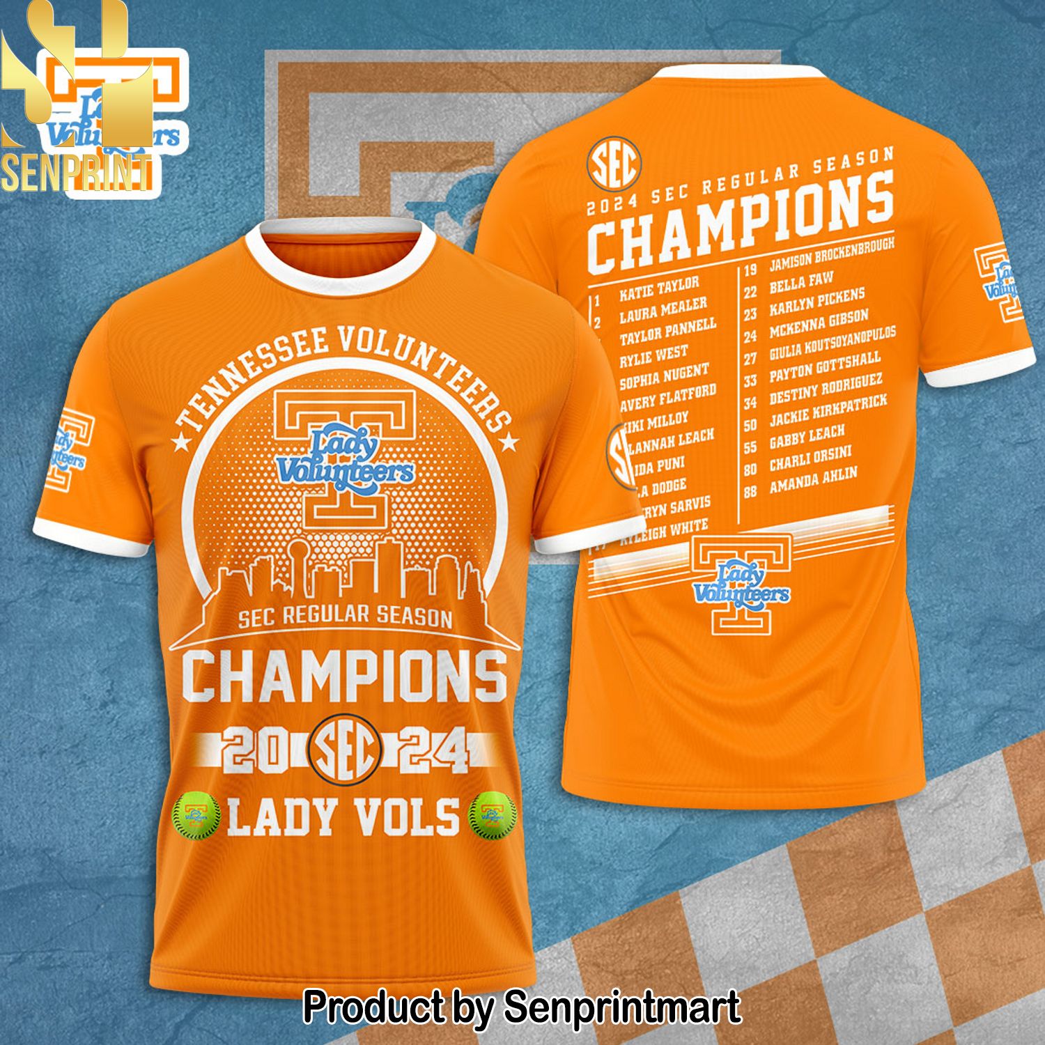 Tennessee Volunteers Women’s Baseball Full Printing Shirt – SEN0126