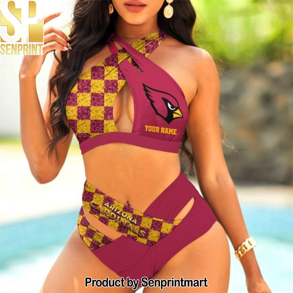 Arizona Cardinals Bikini Swimsuit Criss Cross Cutout Bathing Suit – SEN026