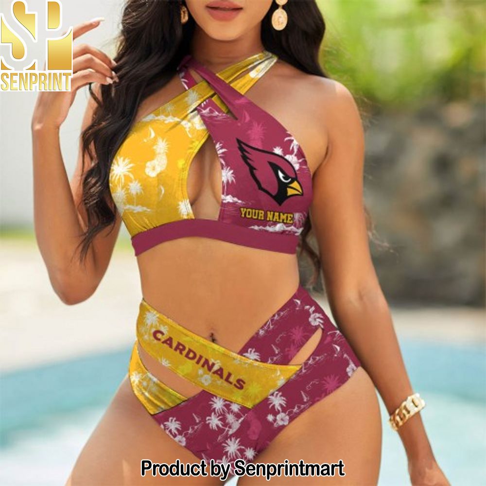 Arizona Cardinals Bikini Swimsuit Criss Cross Cutout Bathing Suit – SEN058