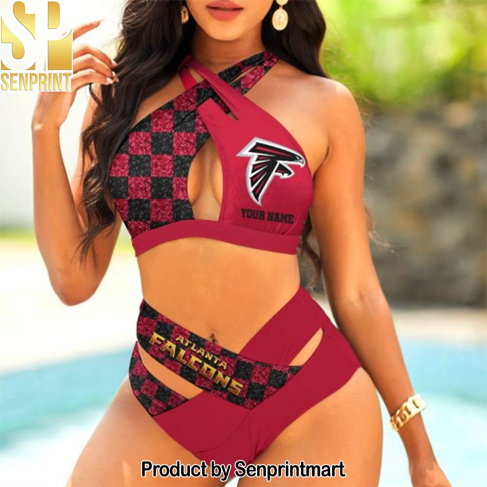 Atlanta Falcons Bikini Swimsuit Criss Cross Cutout Bathing Suit – SEN027