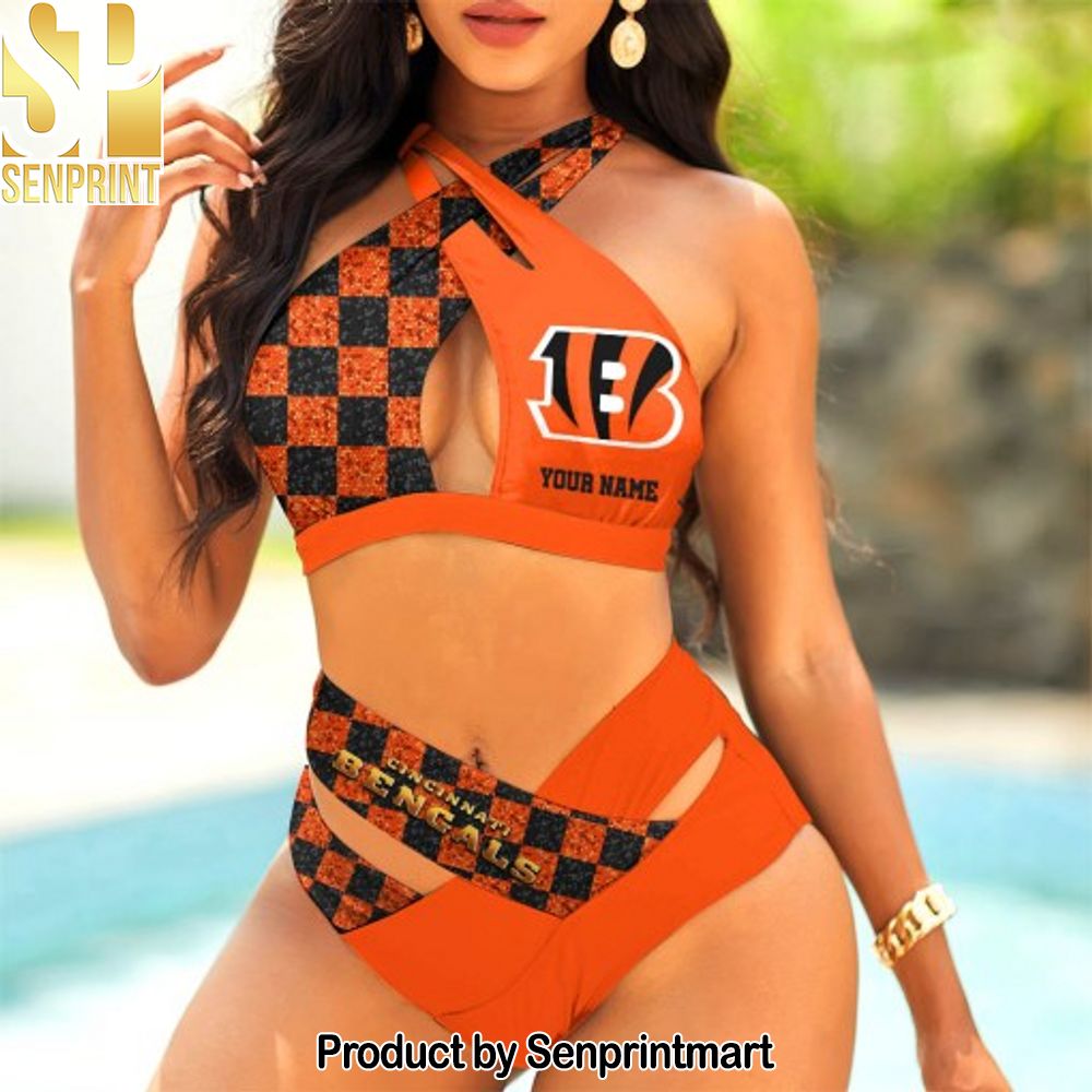 Cincinnati Bengals Bikini Swimsuit Criss Cross Cutout Bathing Suit – SEN032