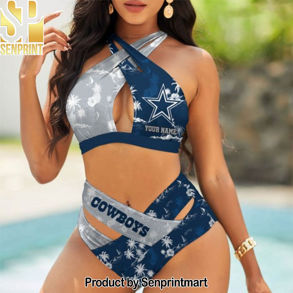 Dallas Cowboys Bikini Swimsuit Criss Cross Cutout Bathing Suit – SEN066