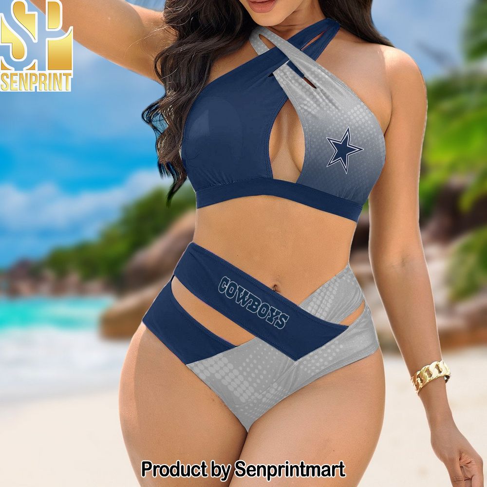 Dallas Cowboys Bikini Swimsuit Criss Cross Cutout Bathing Suit – SEN123
