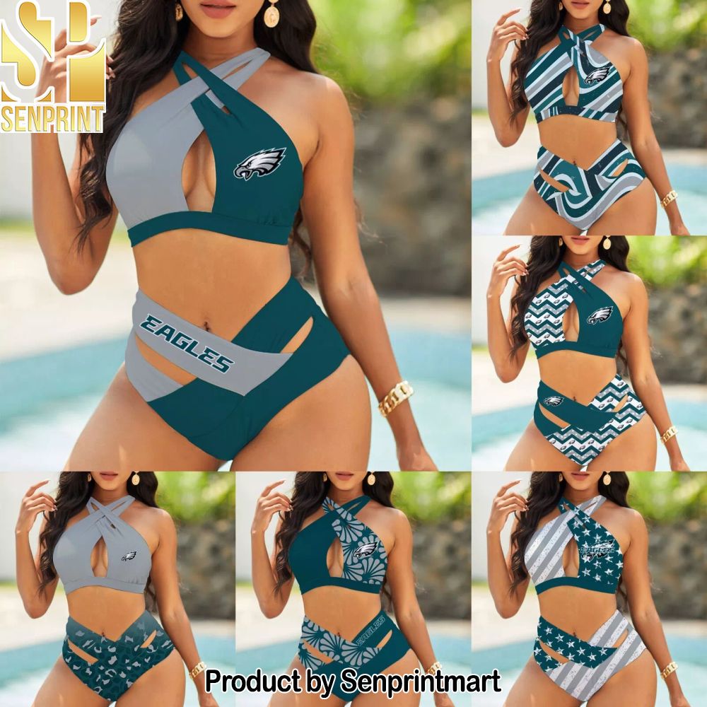 Philadelphia Eagles Bikini Swimsuit Criss Cross Cutout Bathing Suit – SEN09